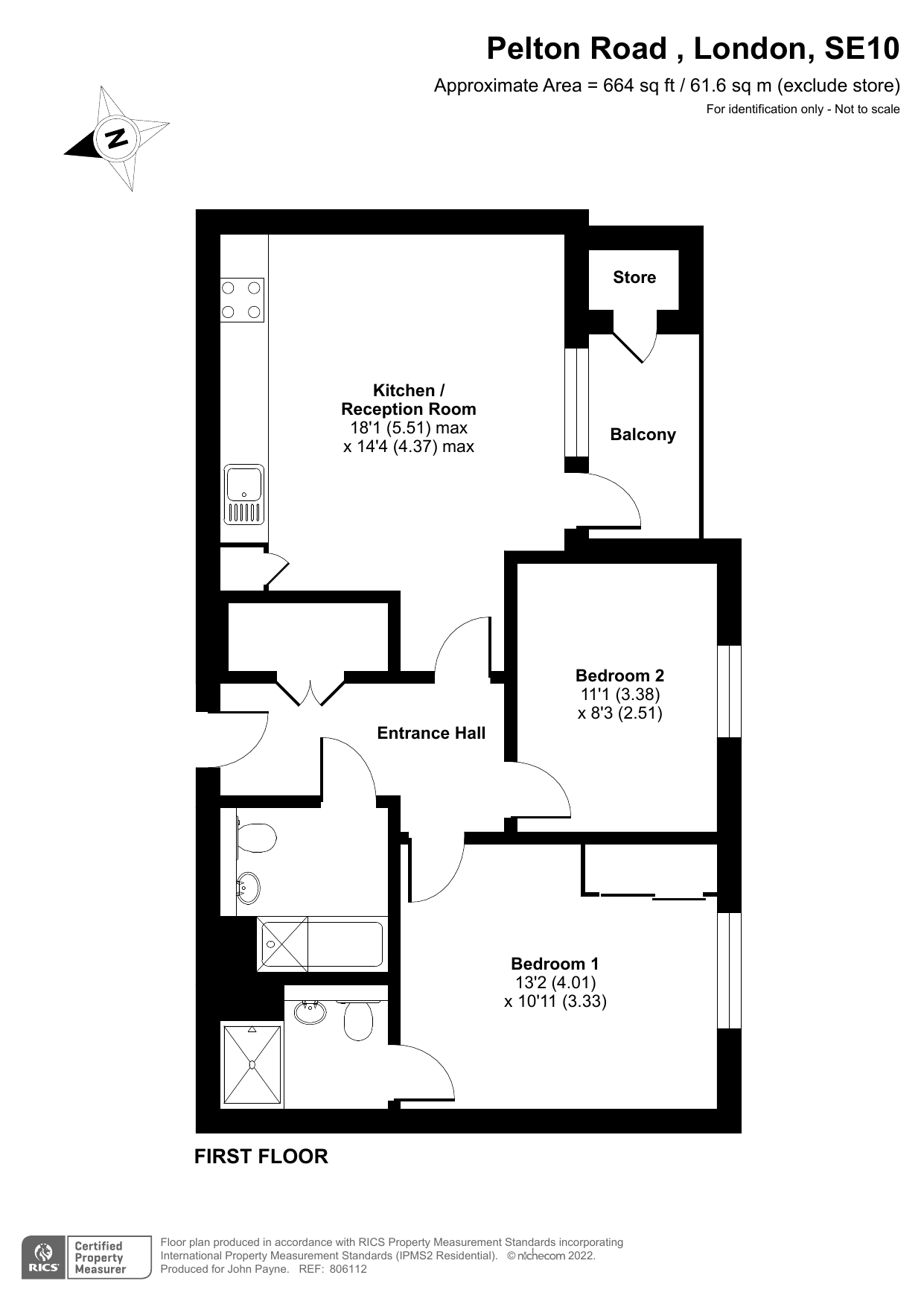 Flat 4, Howarth House, 125, Pelton Road, London floorplan