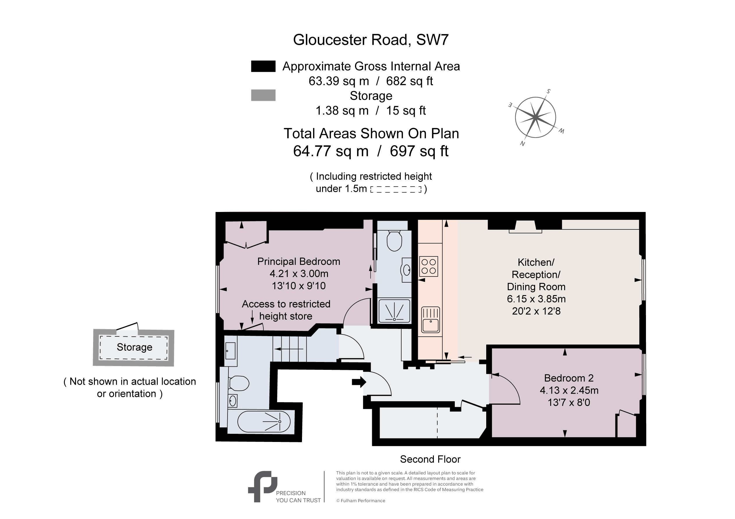 Flat B, 103, Gloucester Road, London floorplan