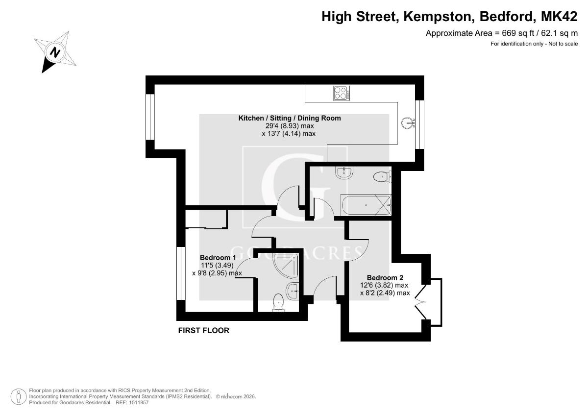 Flat 6, The Chase, Kempston, Bedford floorplan