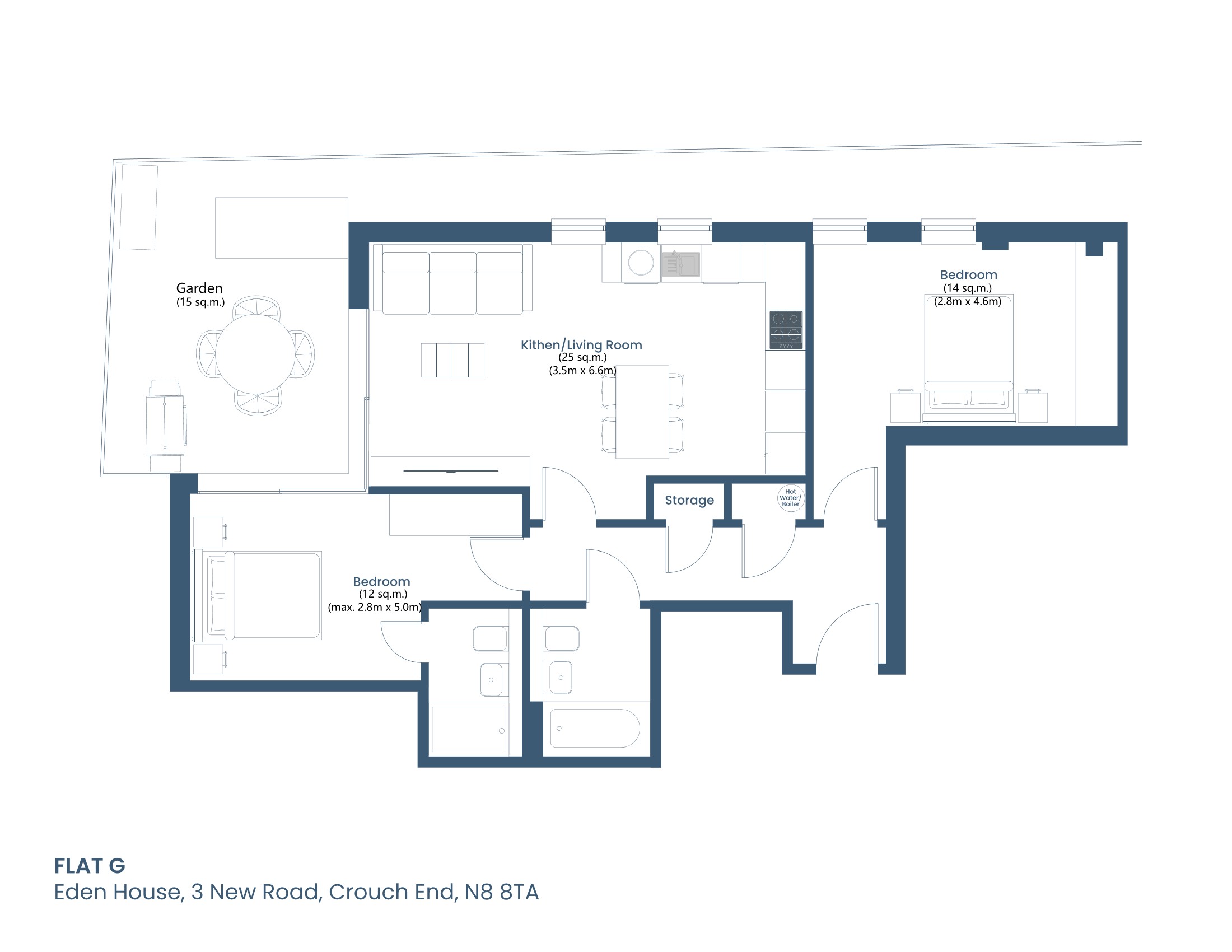 Flat G, Eden House, New Road, Crouch End, London floorplan