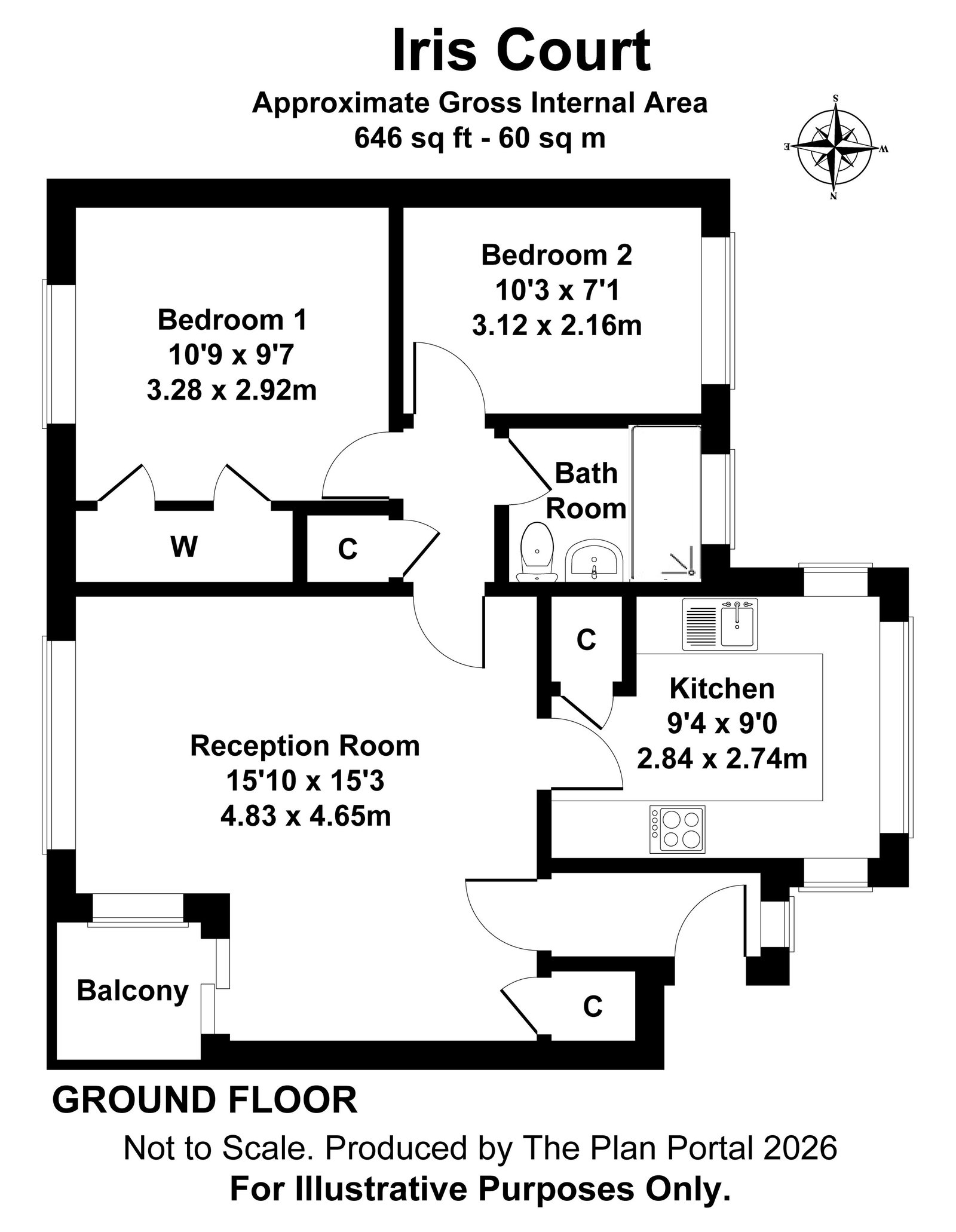 83 Iris Court, Nursery Road, Pinner floorplan