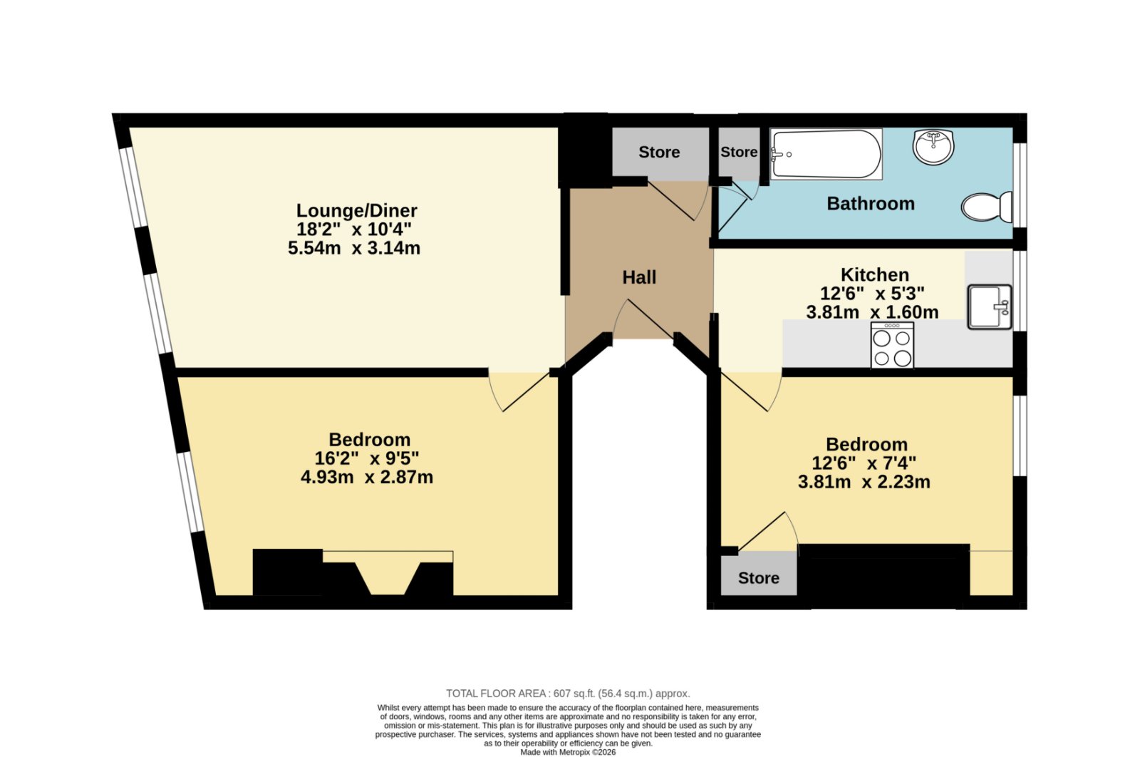 Flat 4, 43, Hawley Square, Margate floorplan