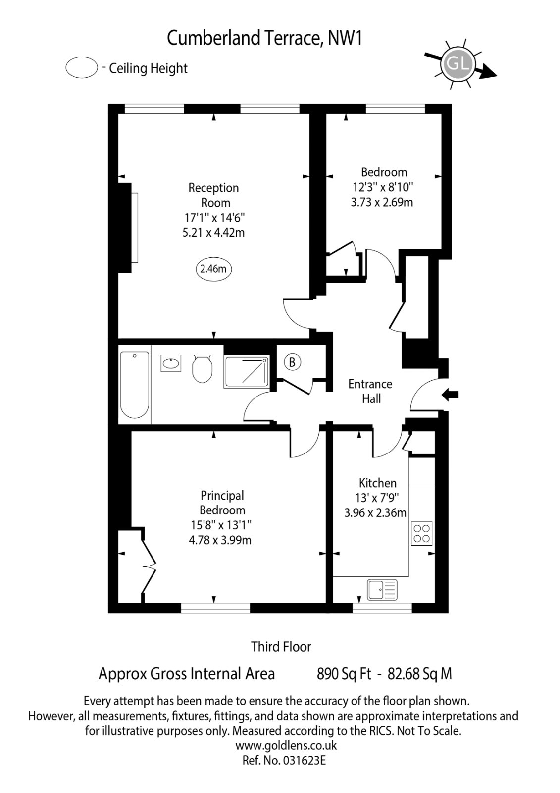 15, Cumberland Terrace, London floorplan