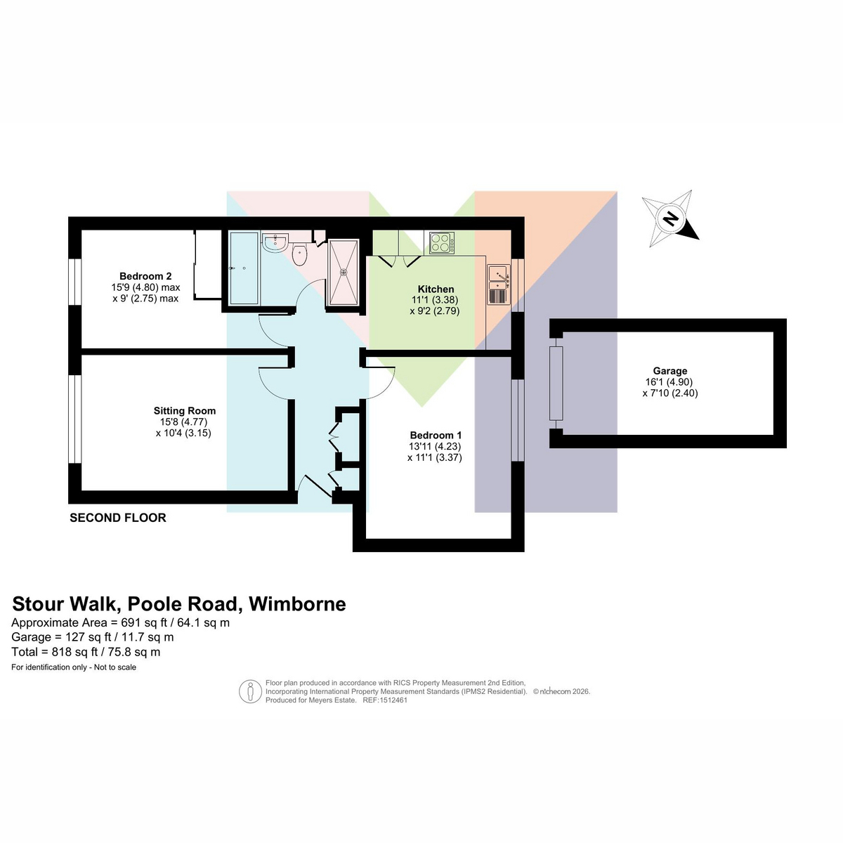 Flat Flat 5, Stour Walk, Poole Road, Wimborne floorplan