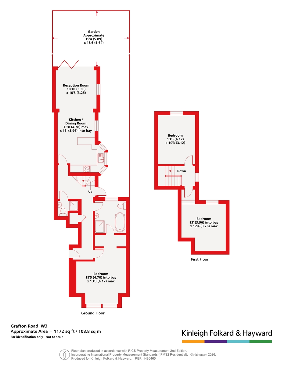 Flat 1, 42, Grafton Road, London floorplan