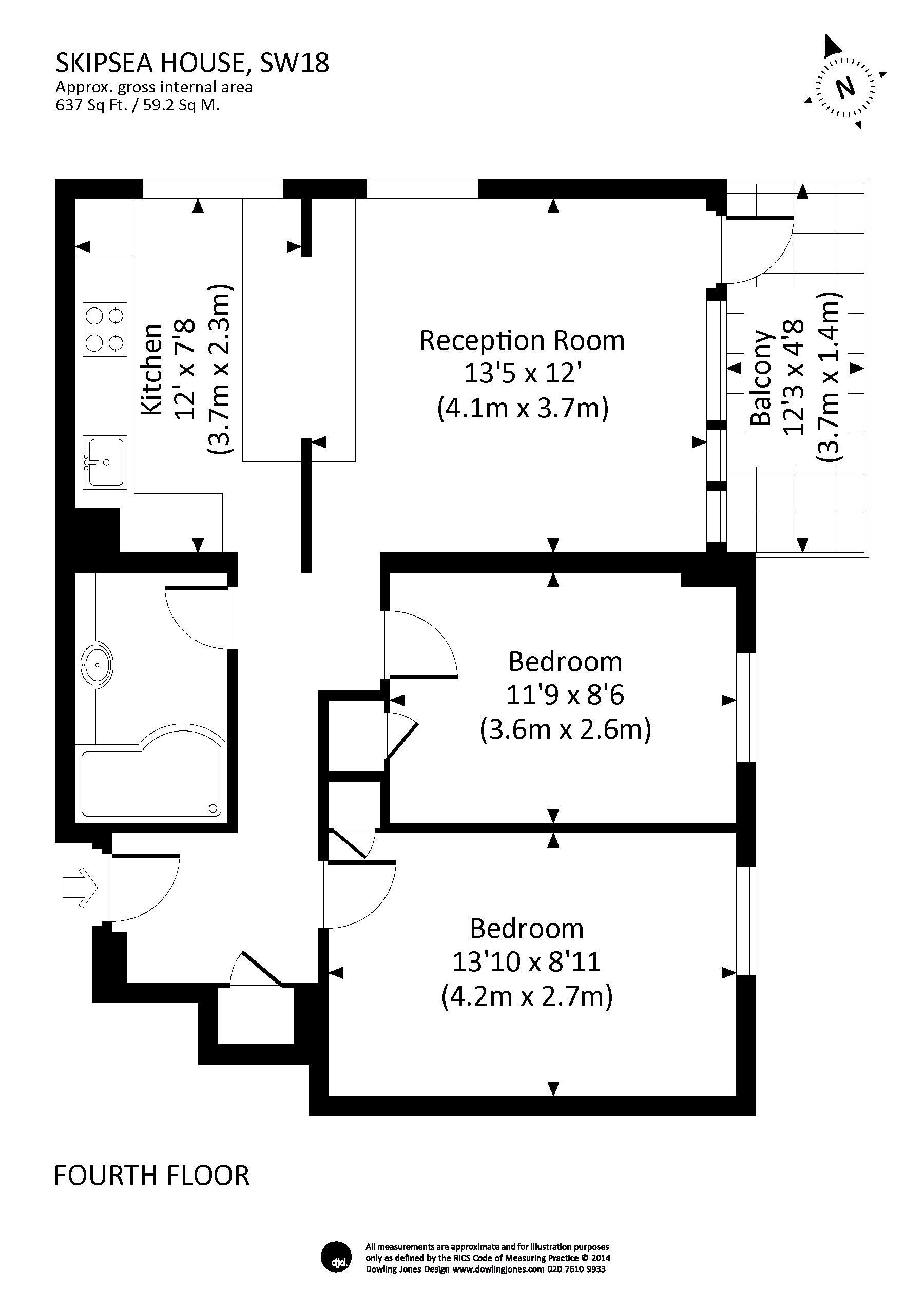 2 Bedrooms Flat to rent in Fitzhugh Grove, Wandsworth SW18