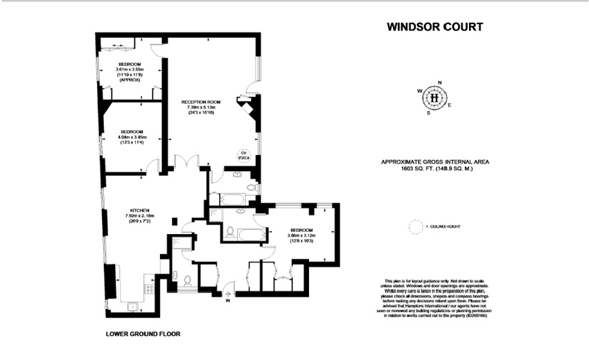 2A Windsor Court, Moscow Road, London, W2 4SN, London floorplan