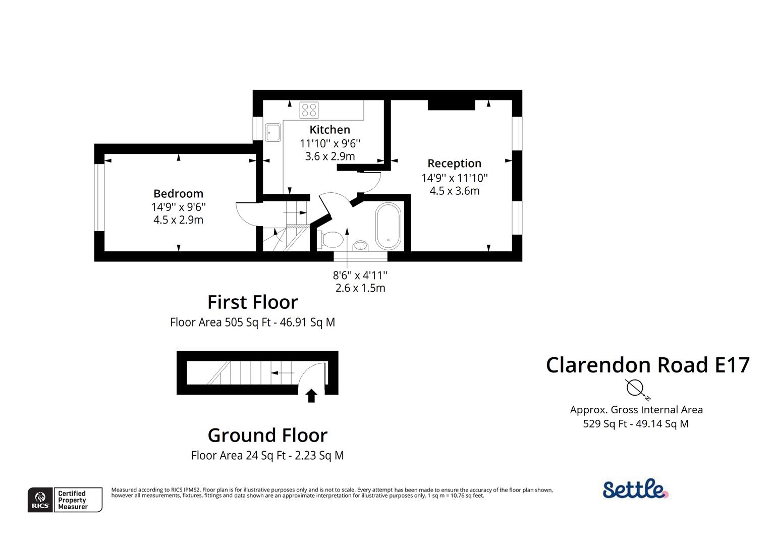 45B, Clarendon Road, London floorplan