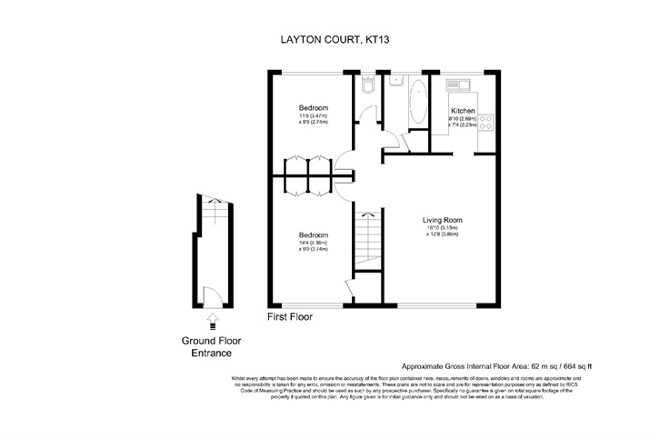 2 Bedrooms Maisonette for sale in Layton Court, Weybridge, Surrey KT13