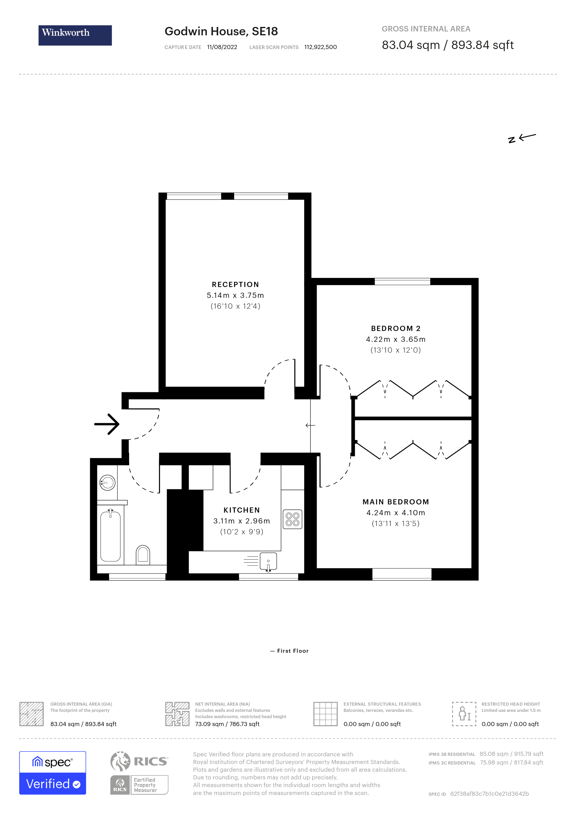 Flat 6,, Godwin House, Shooters Hill floorplan