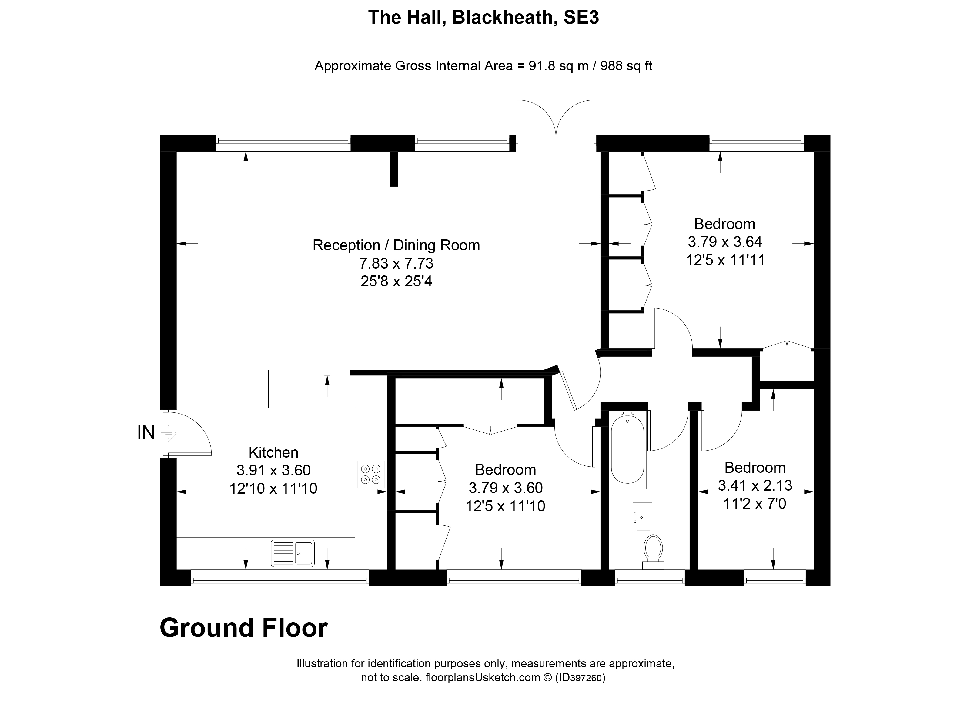 3 Bedrooms Flat for sale in The Hall, Foxes Dale, London SE3