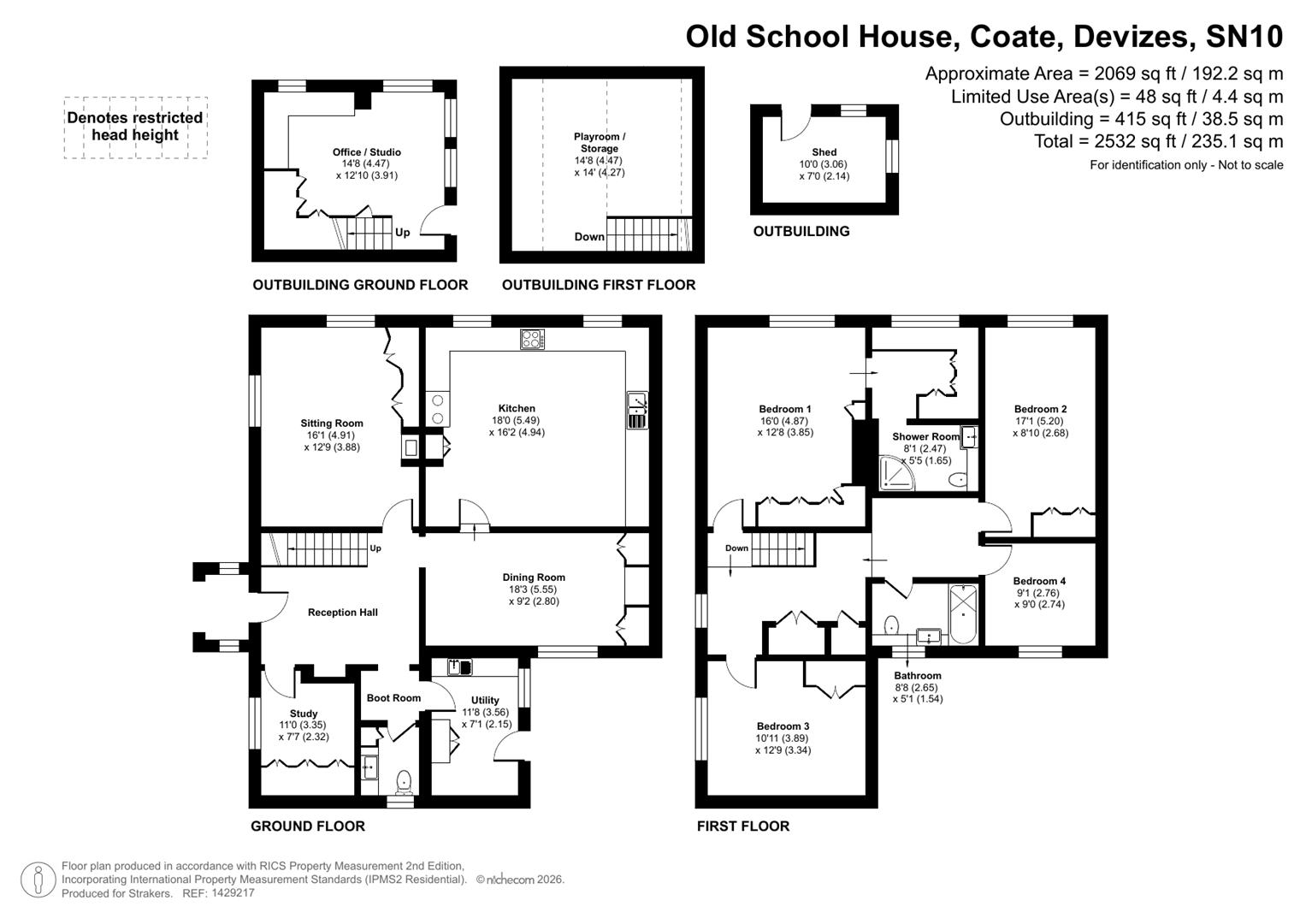 The Old School House, Fieldside, Coate floorplan