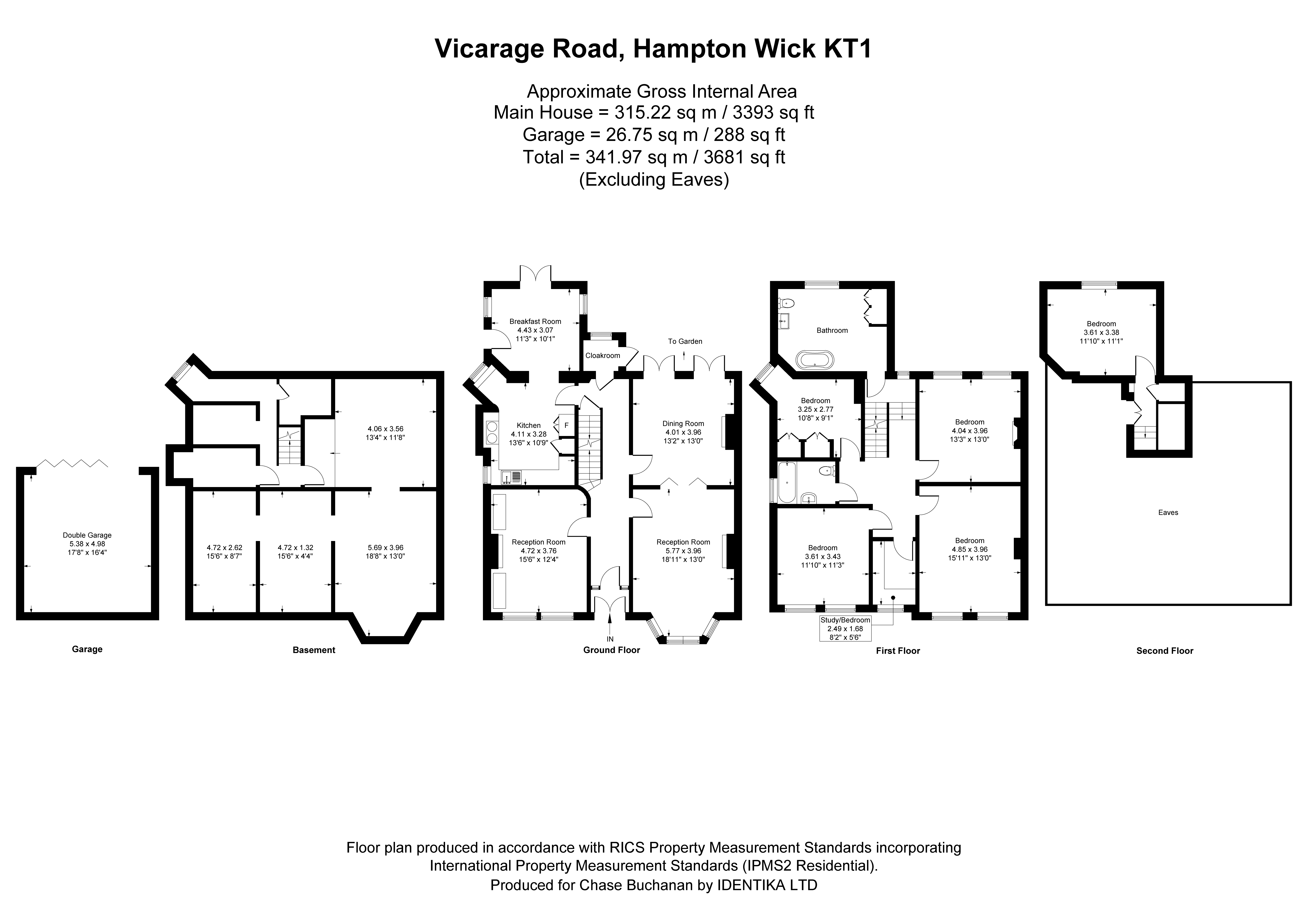37, Vicarage Road, Hampton Wick floorplan