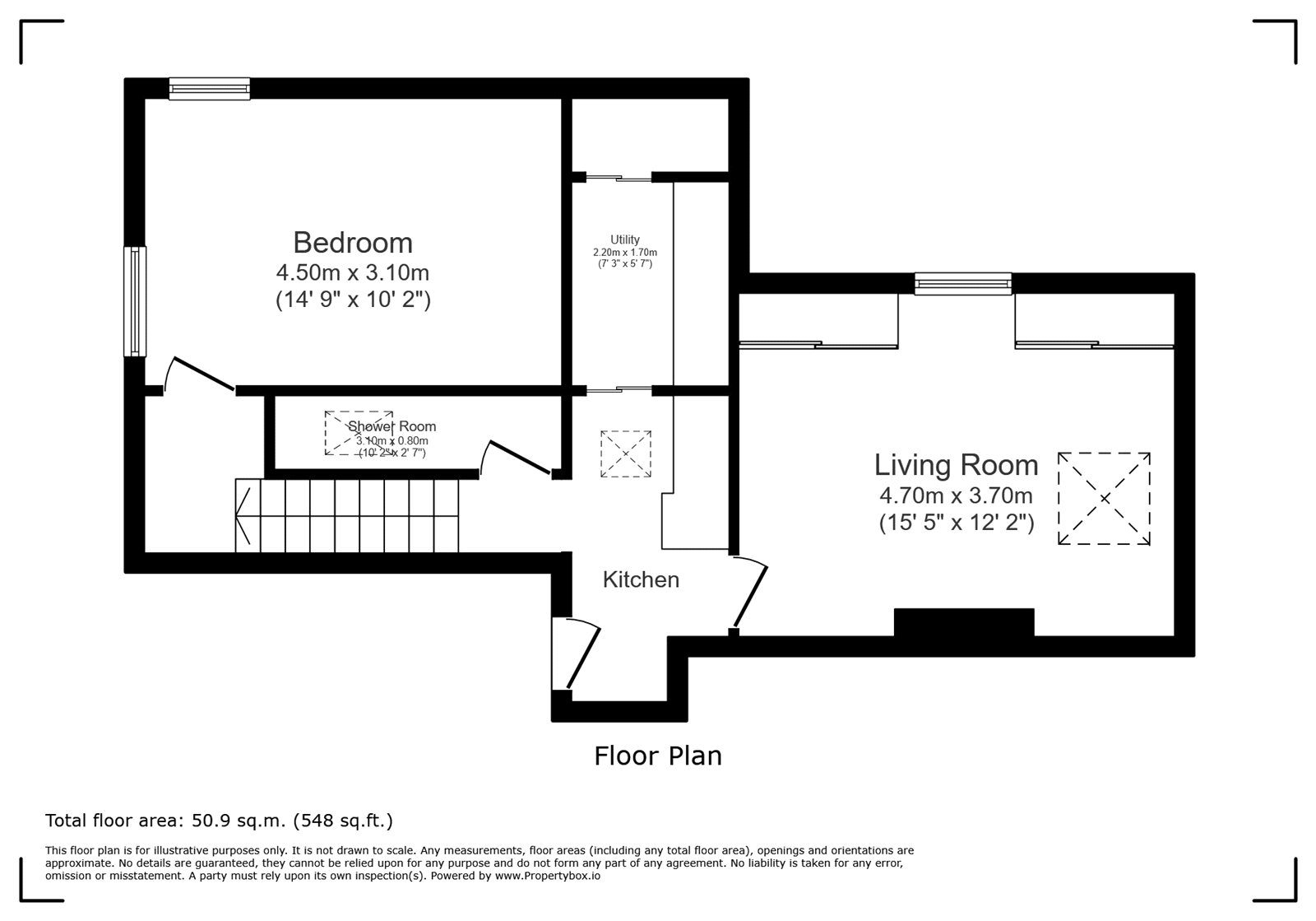 Flat 1, King Charles Court,, Grove Road, Isle of Wight floorplan