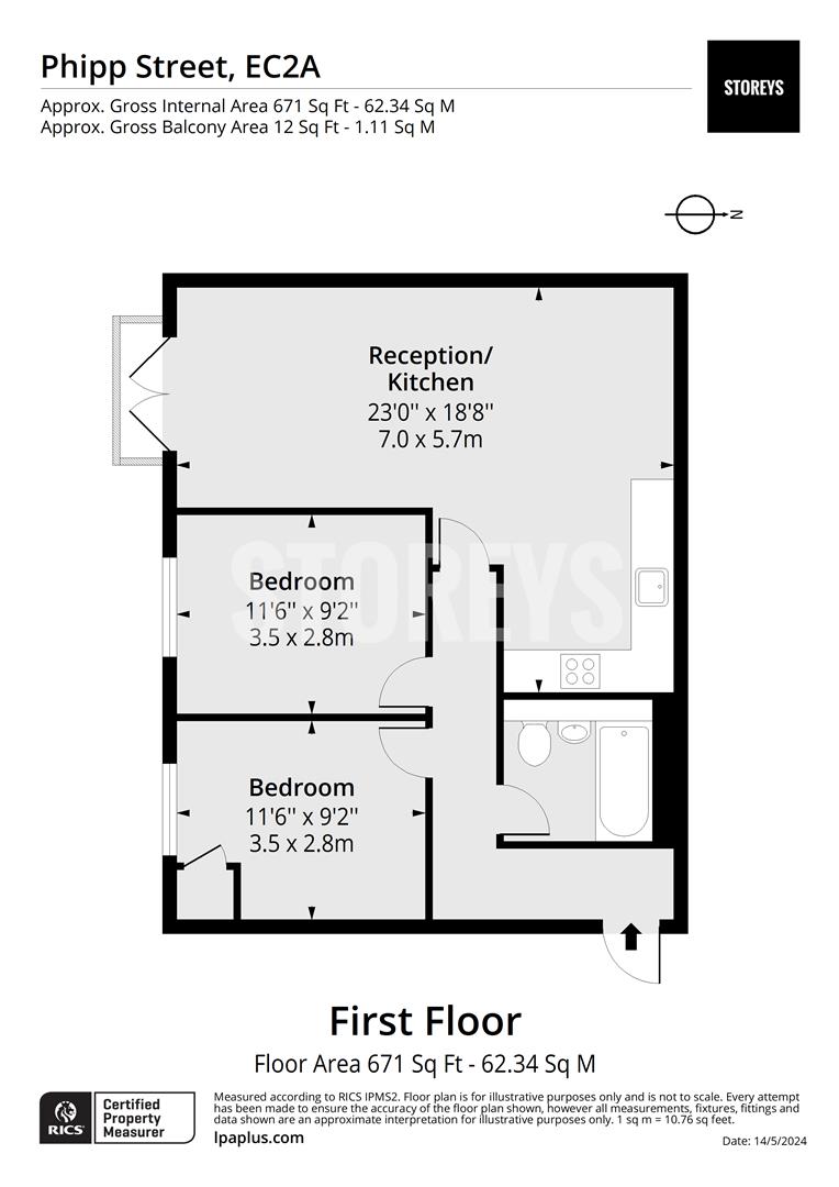 Flat A, 21 Phipp Street, London floorplan