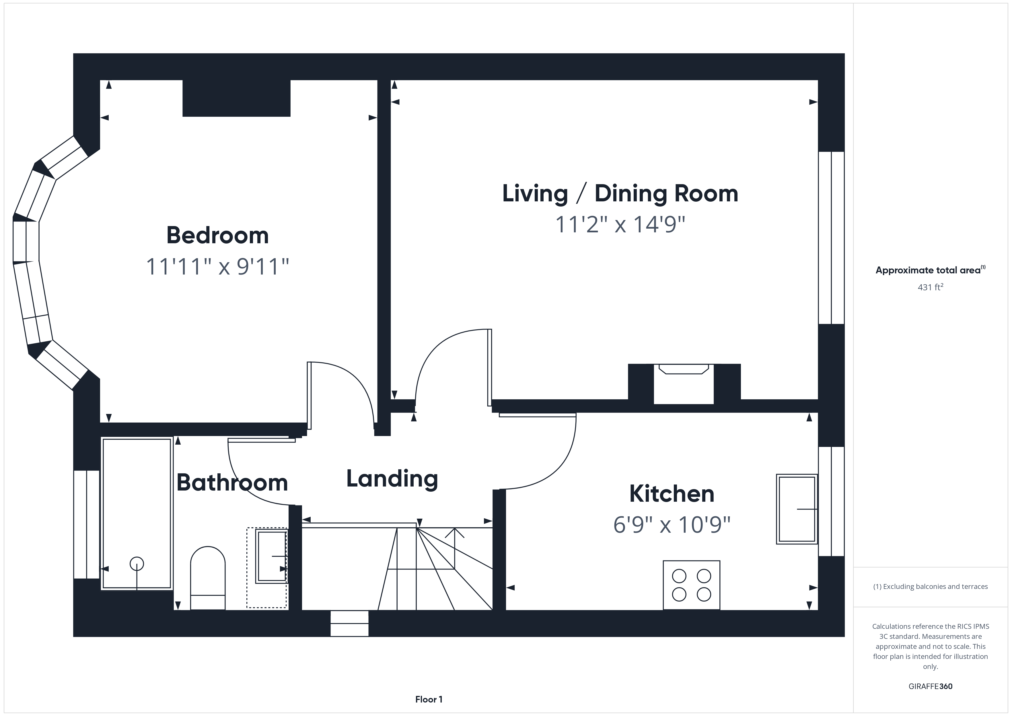 Flat 2, 44, Madrid Road, Guildford floorplan