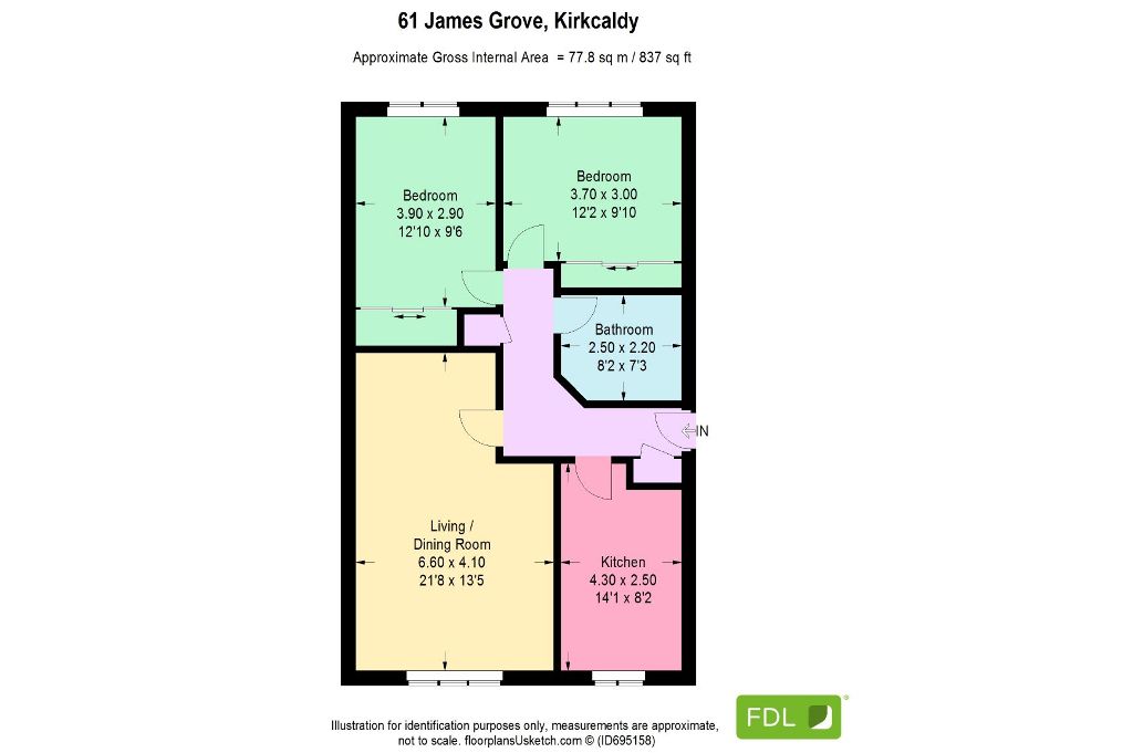 2 bed flat for sale in James Grove, Kirkcaldy KY1 Zoopla
