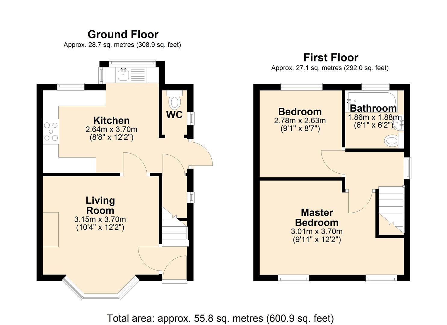3, Oak Avenue, Wigan floorplan