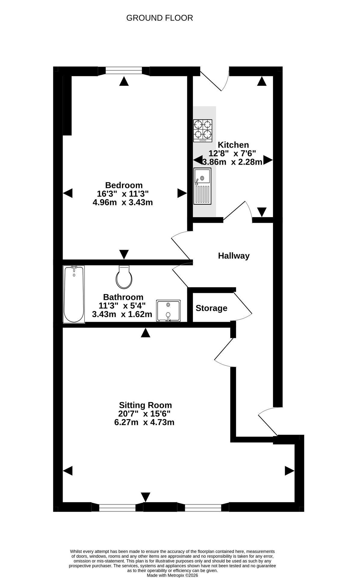 1 Elton Mansions, Bristol floorplan