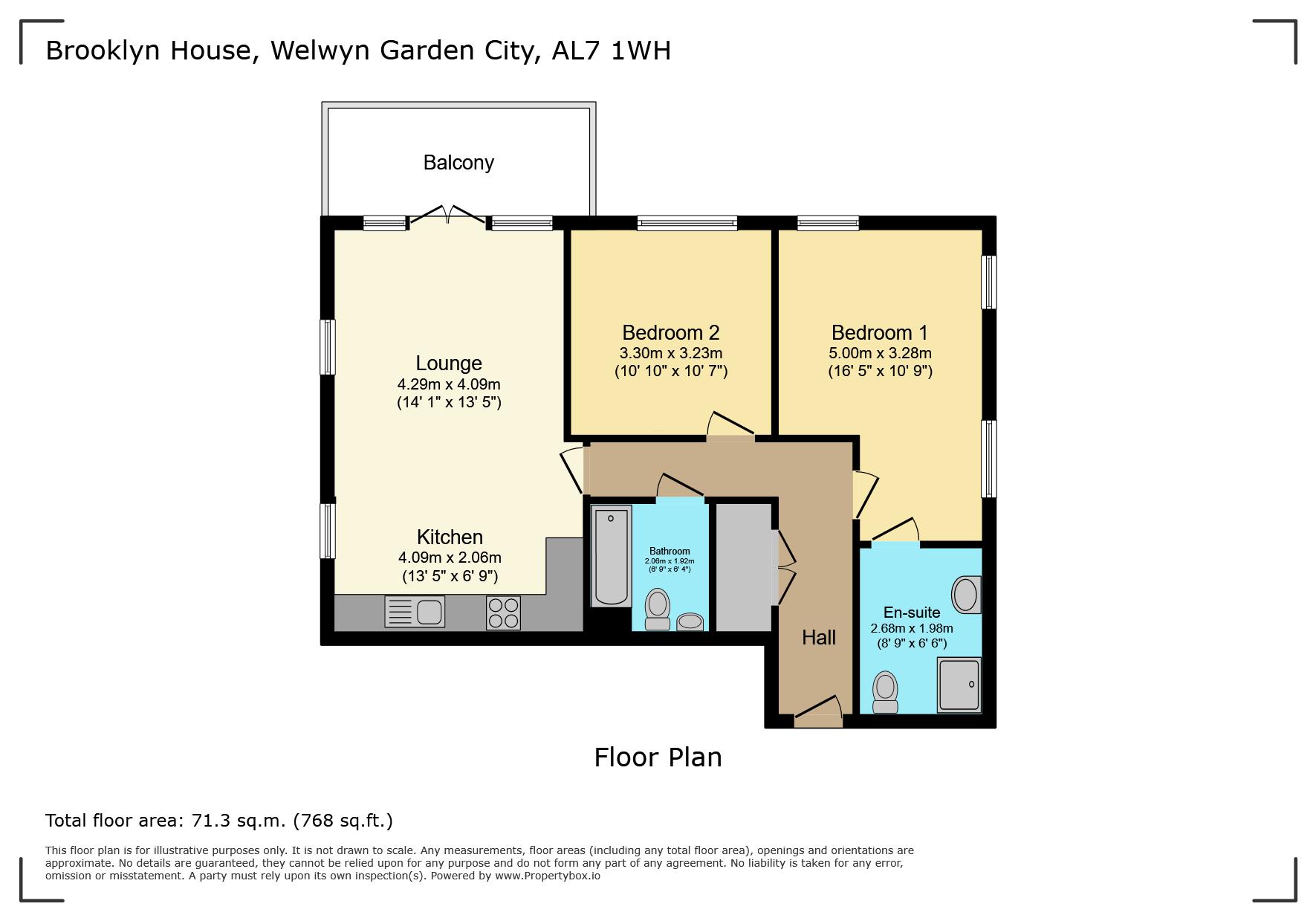 Flat 16, Brooklyn House, Bessemer Road, Welwyn Garden City floorplan