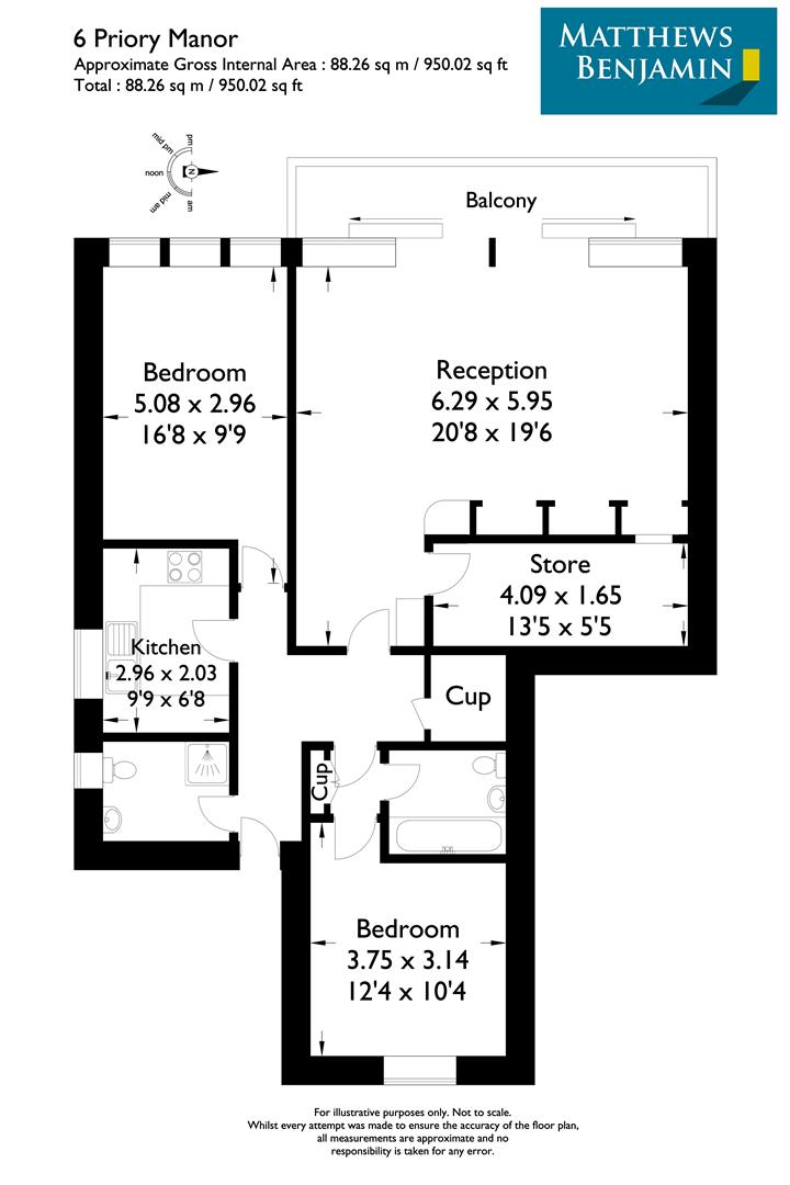 6 Priory Manor, Rayrigg Road, Windermere LA23, 2 bedroom flat for sale