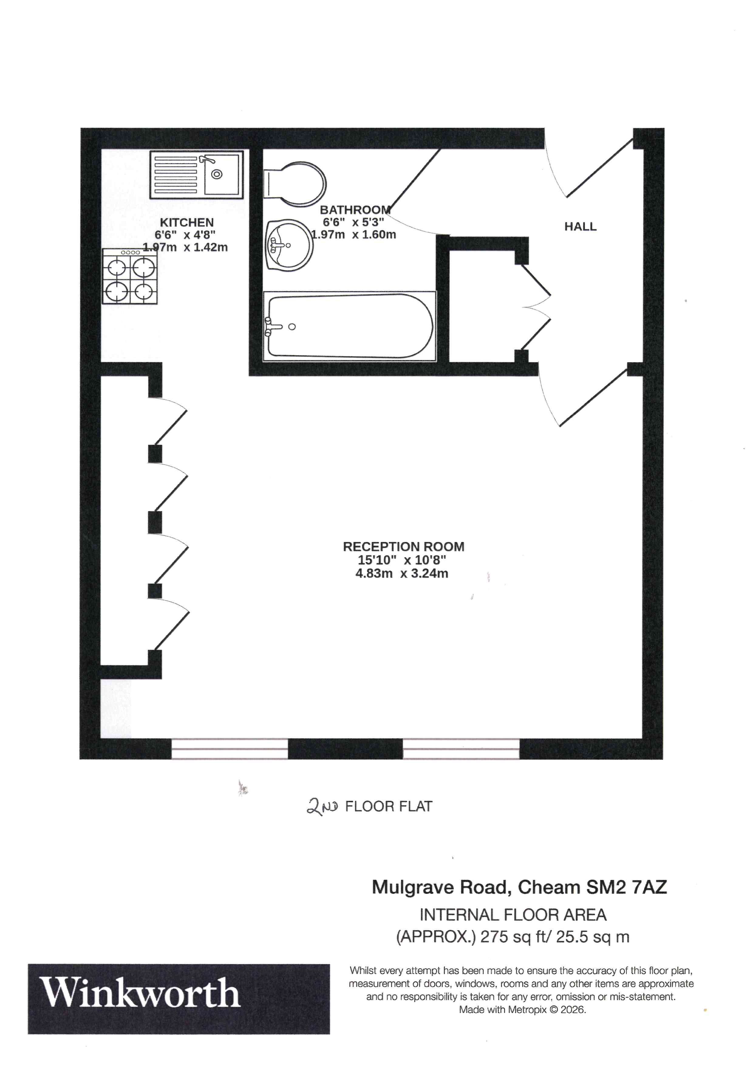 Flat 7, Royal Crest House 22-26,, Upper Mulgrave Road, Sutton floorplan