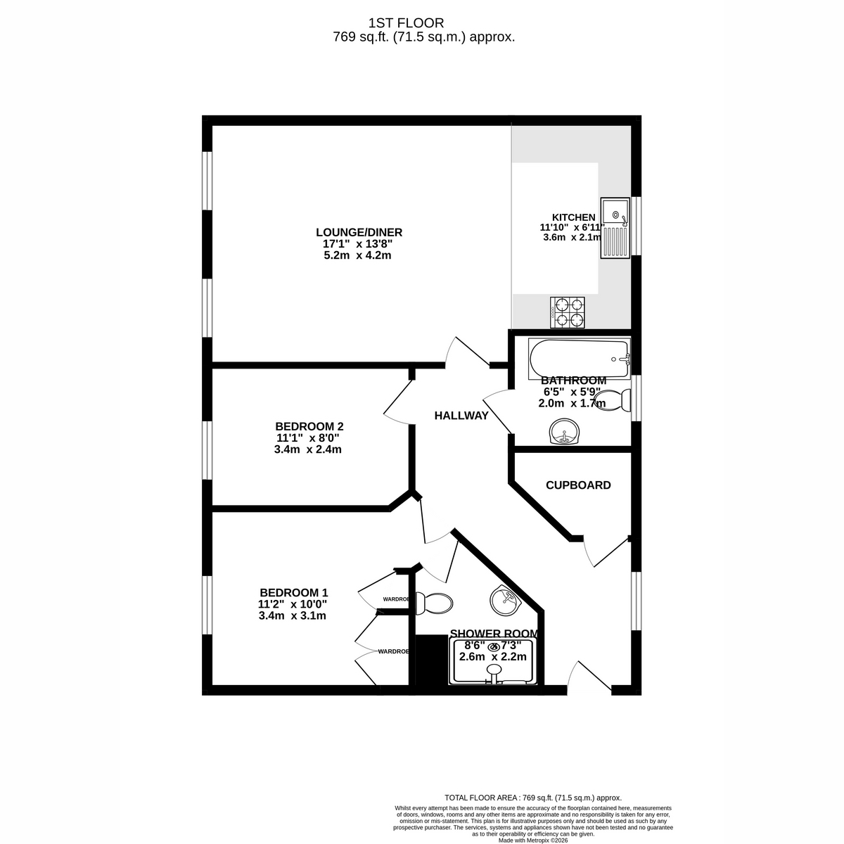 Flat Flat 1, Gresley Court, Overton Road, Worthing floorplan