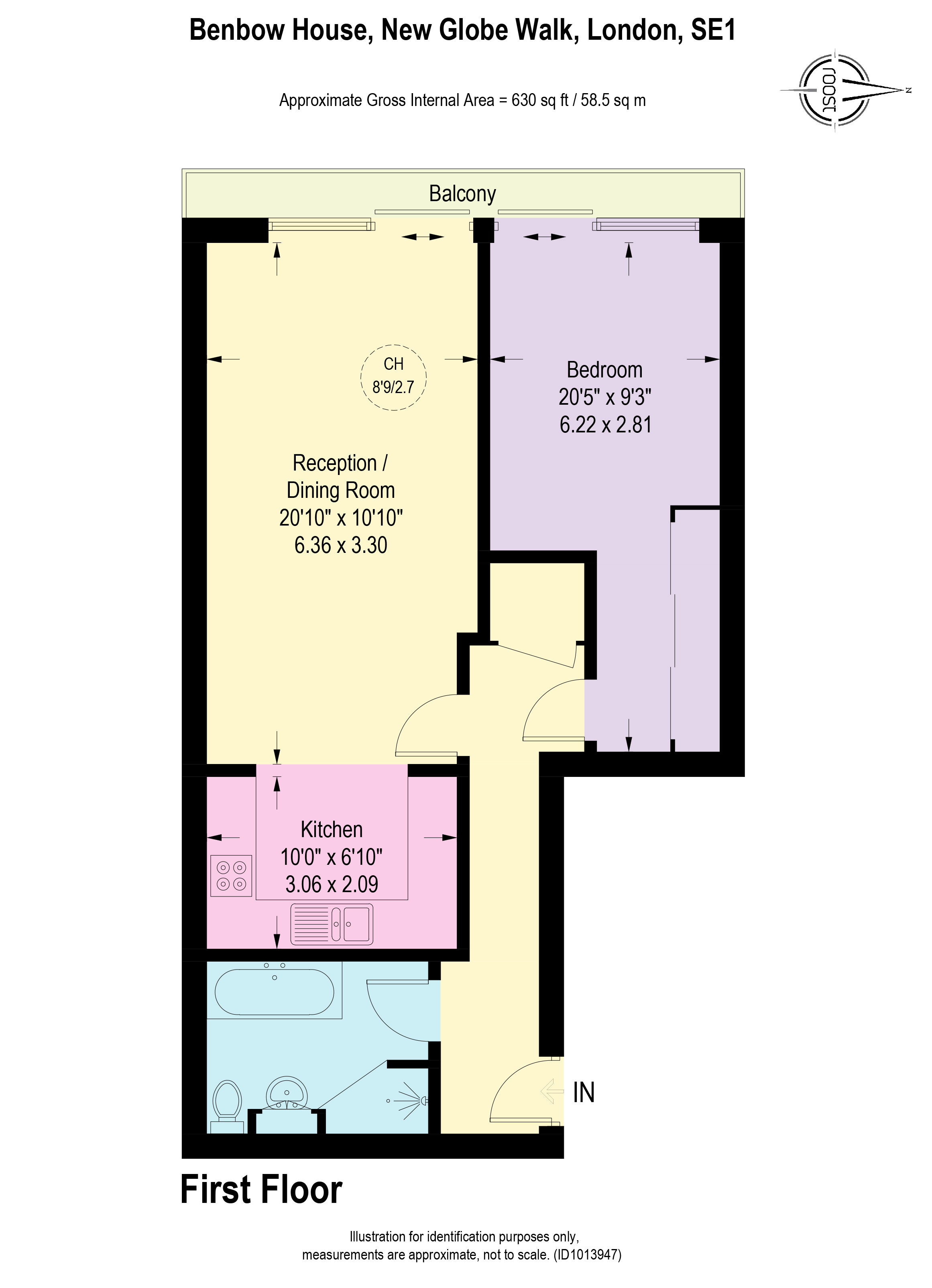 Benbow House, 24 New Globe Walk, Southbank, London SE1, 1 bedroom flat
