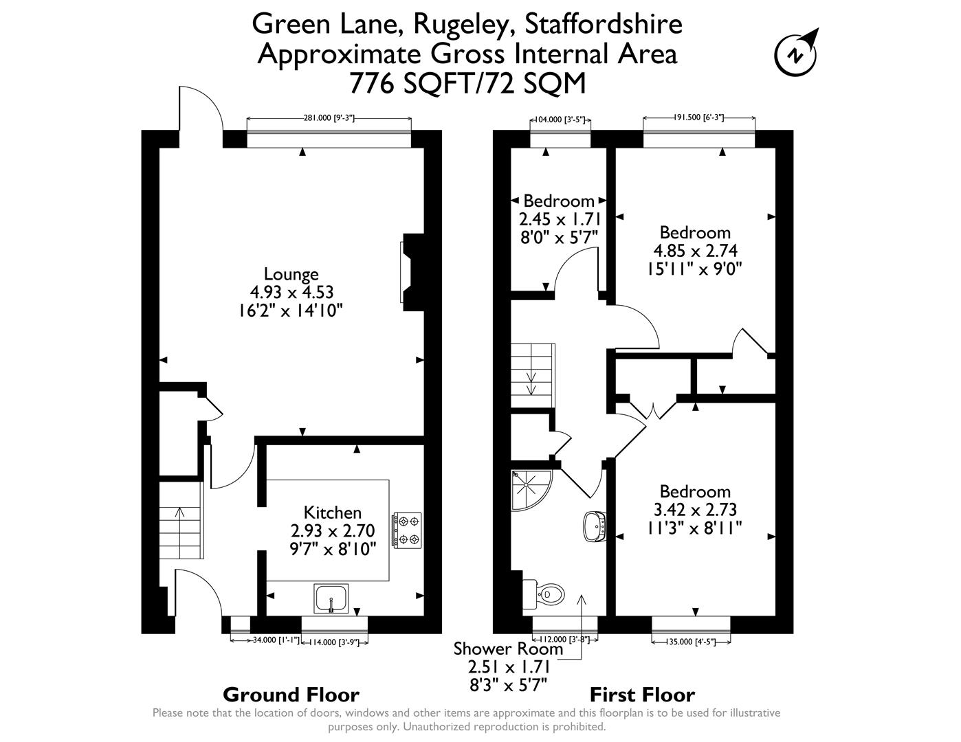 149, Green Lane, Rugeley floorplan