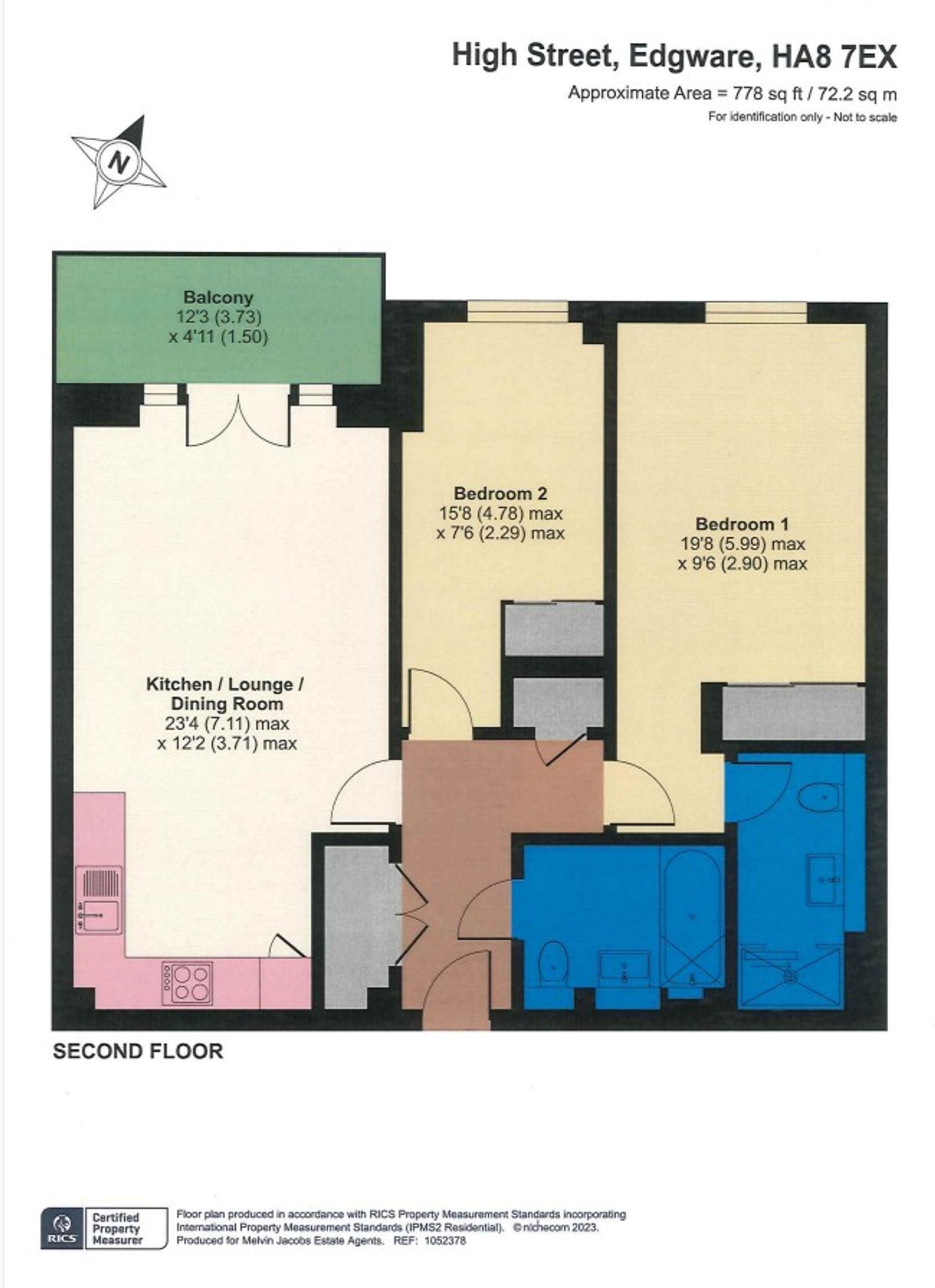 Flat 9, Hillgrove House 186A High Street, Edgware floorplan