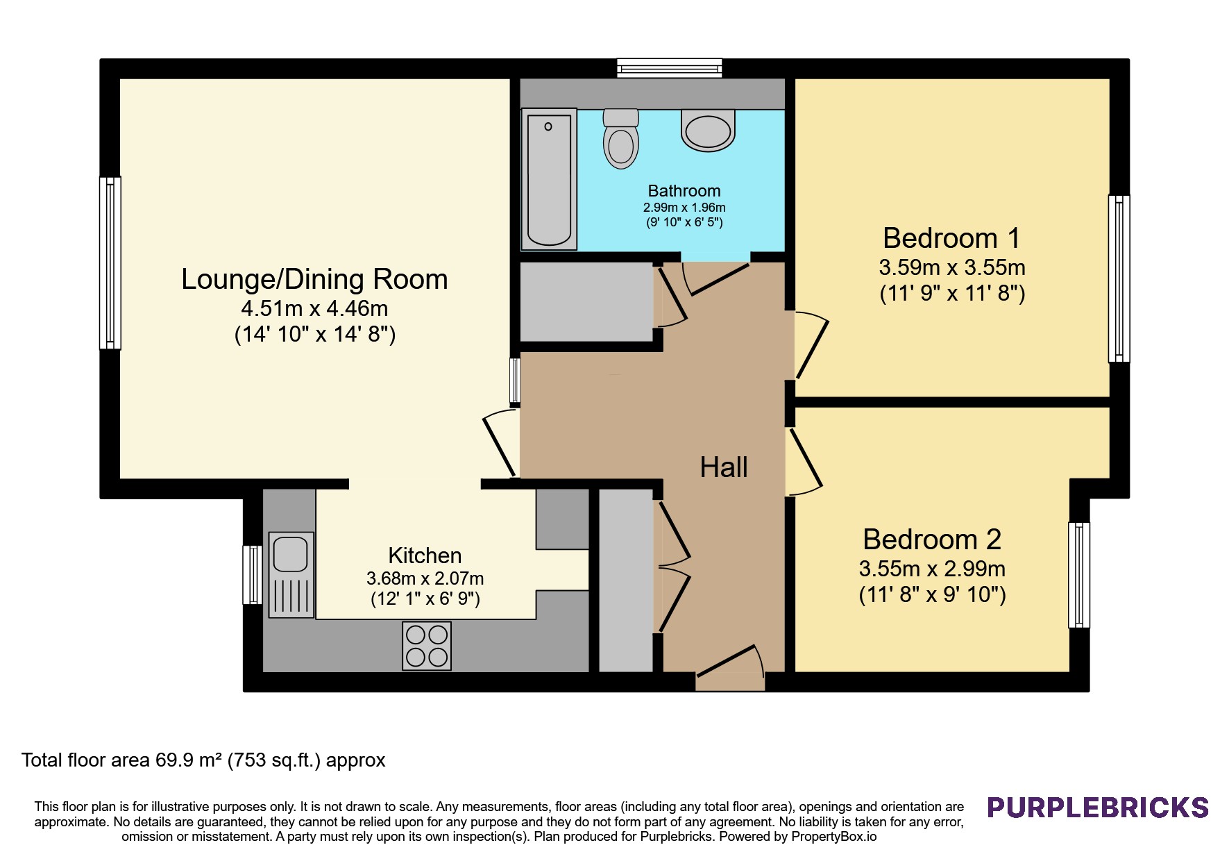Flat 23/Franklin Court, Whetstone Road, Farnborough floorplan
