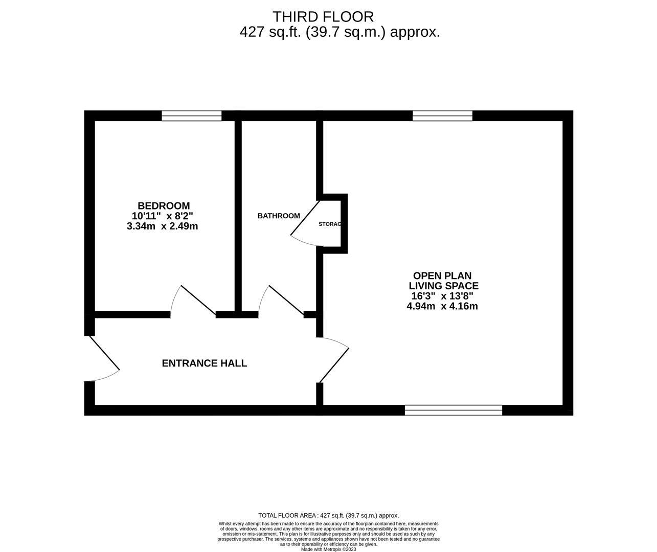 Flat 40, Queens Apartments, Robertson Terrace, Hastings floorplan