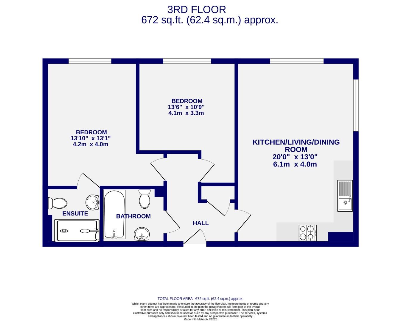 12, Chapel Apartments, Union Terrace, York floorplan