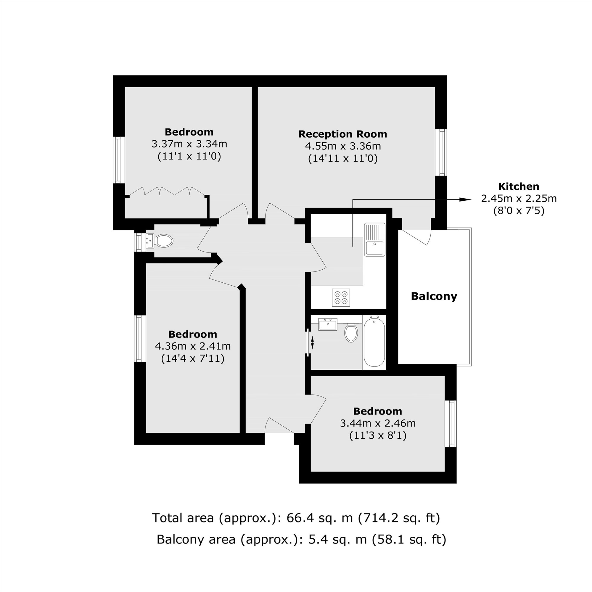 Flat 18, Babington House, Redcross Way, London floorplan
