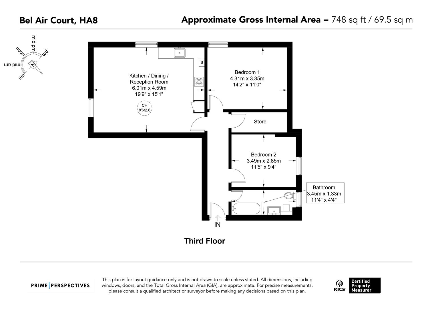 Belair Court, 144 High Street, Edgware floorplan