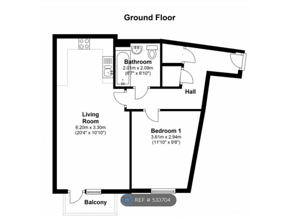 1 Bedrooms Flat to rent in Royal Crescent, Croydon CR0