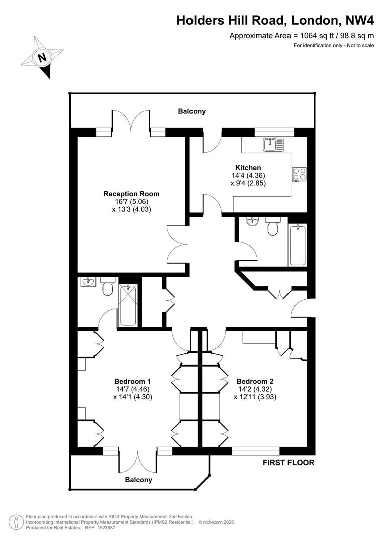 14 Paragon Court, 129, Holders Hill Road, Hendon floorplan