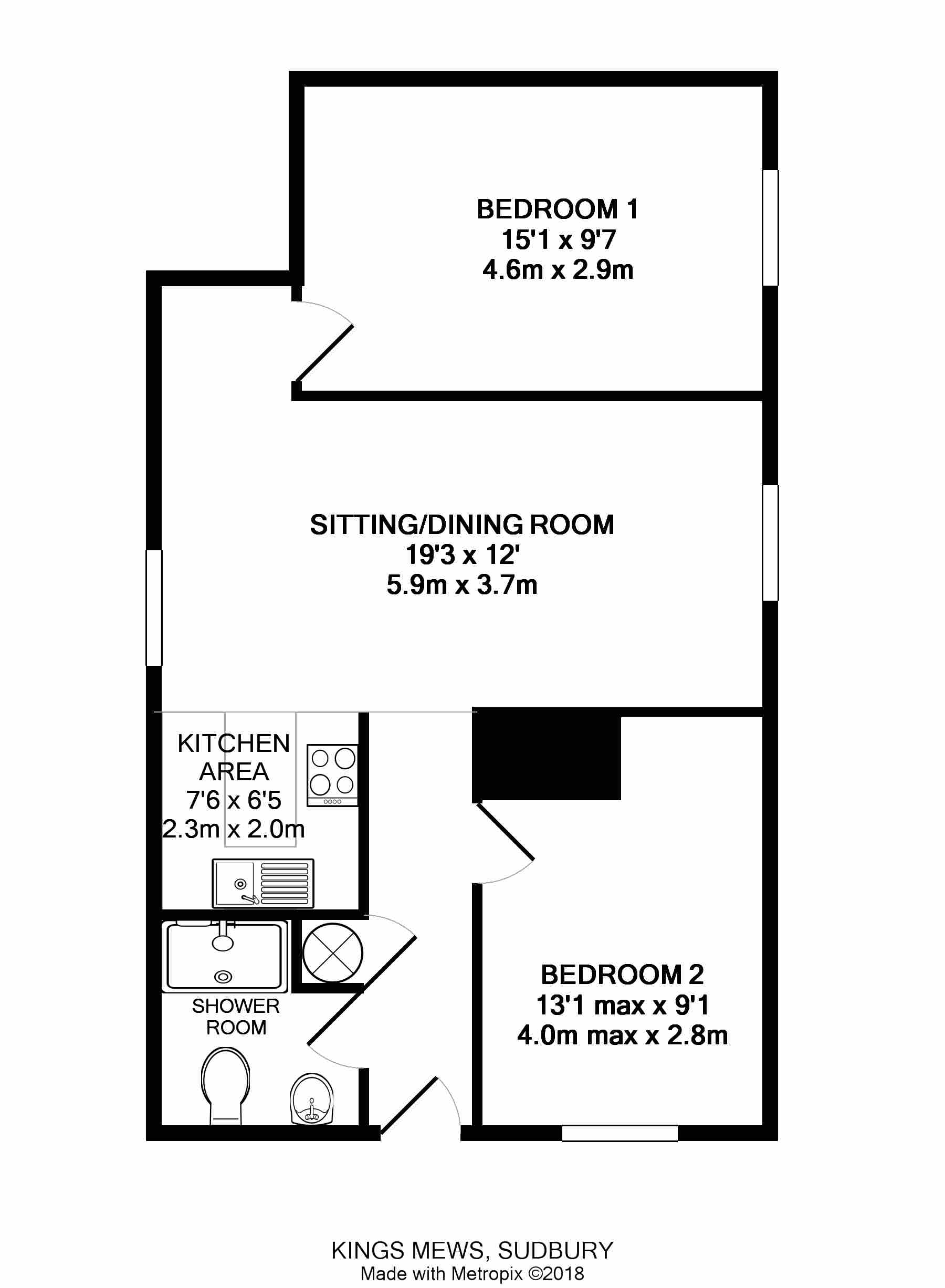 2 Kings Mews, Black Boy Yard, Sudbury floorplan