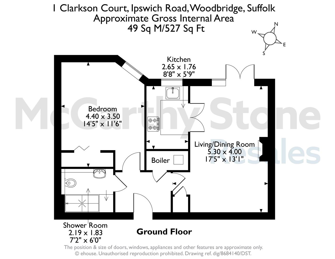 1 Clarkson Court, Ipswich Road, Woodbridge floorplan