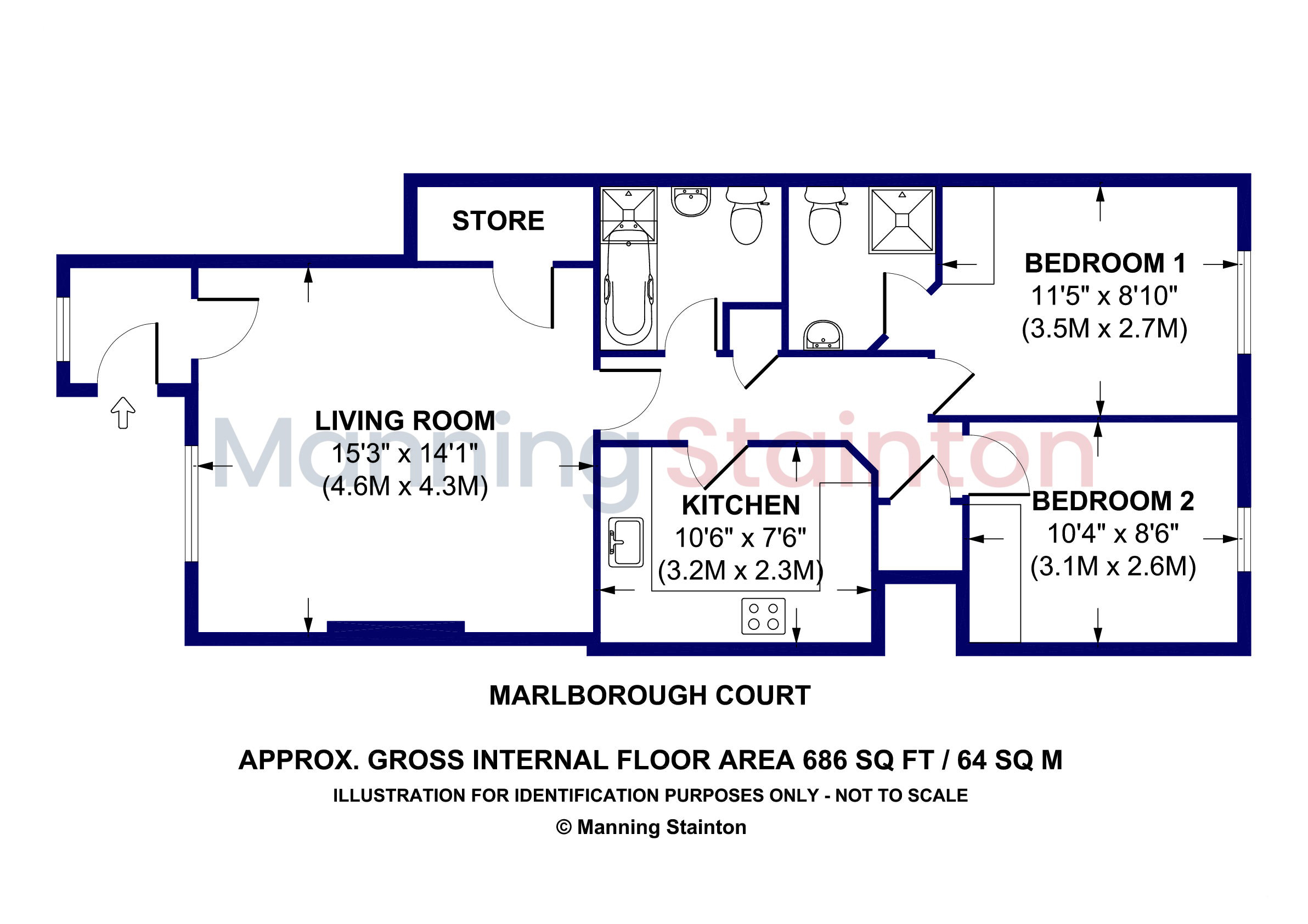 3, Marlborough Court, Leeds floorplan
