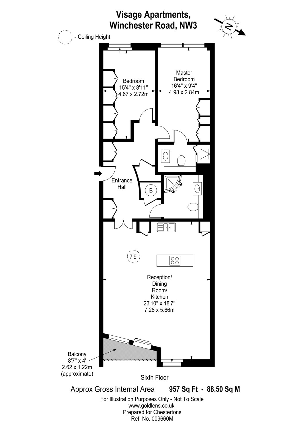 2 Bedrooms Flat for sale in Visage Apartments, Winchester Road, Swiss Cottage, London NW3