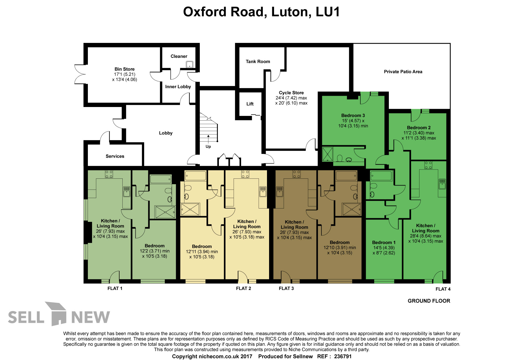 3 Bedrooms Flat for sale in Union Street, Luton LU1