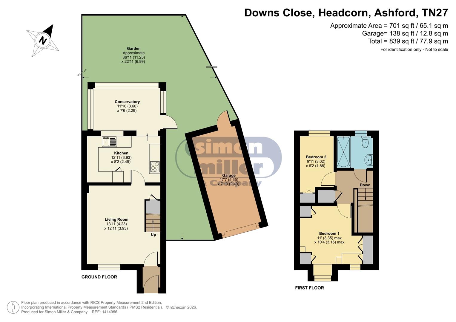 3, Downs Close, Headcorn Ashford floorplan
