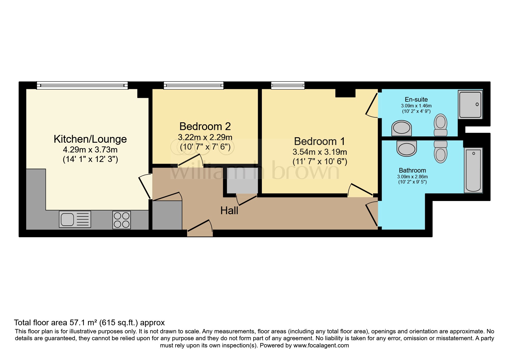 Flat 209s, Six Hills House, West Terrace, Kings Road, Stevenage floorplan