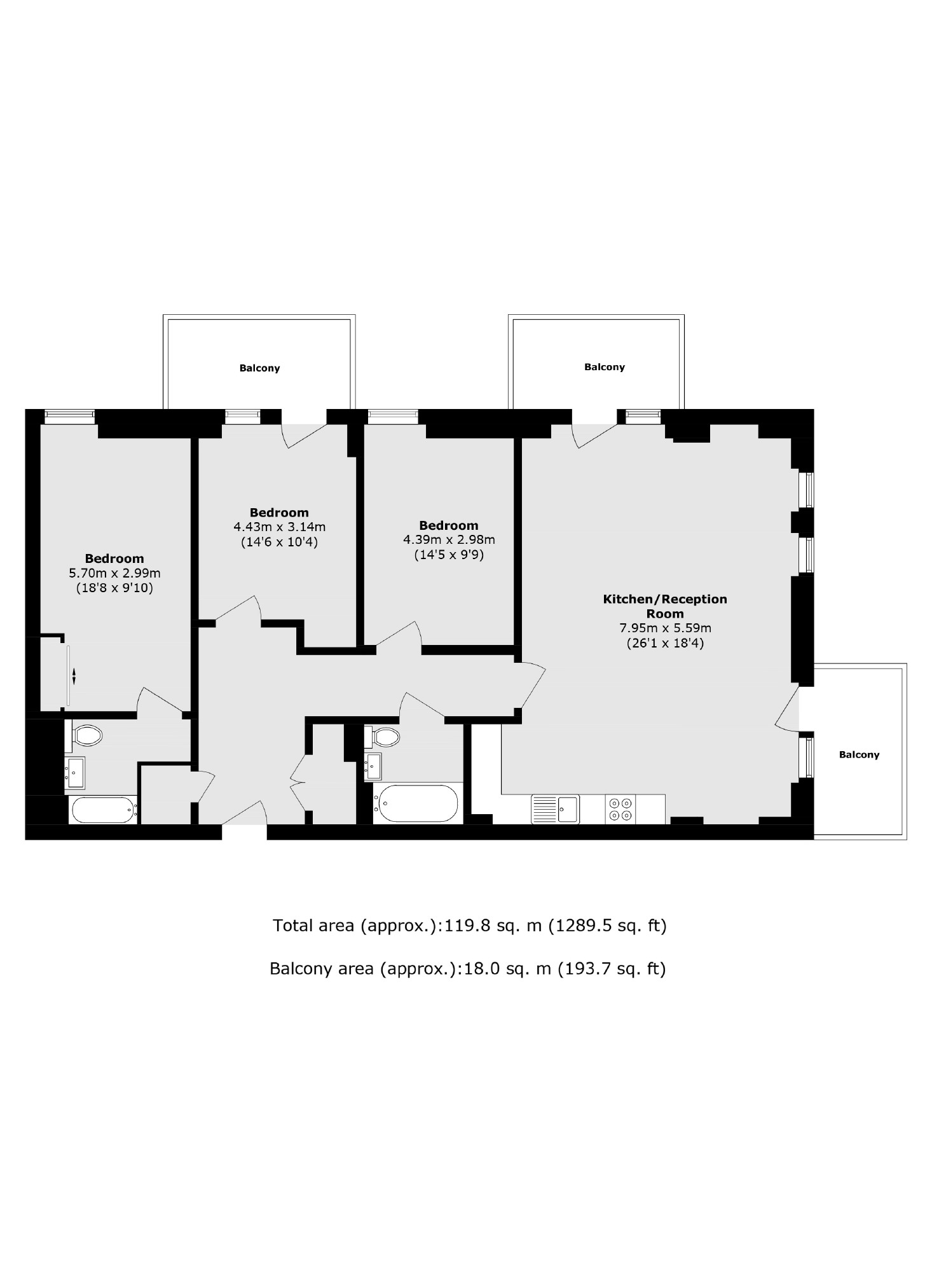 Apartment 111, Carriage House, 10, City North Place, London floorplan