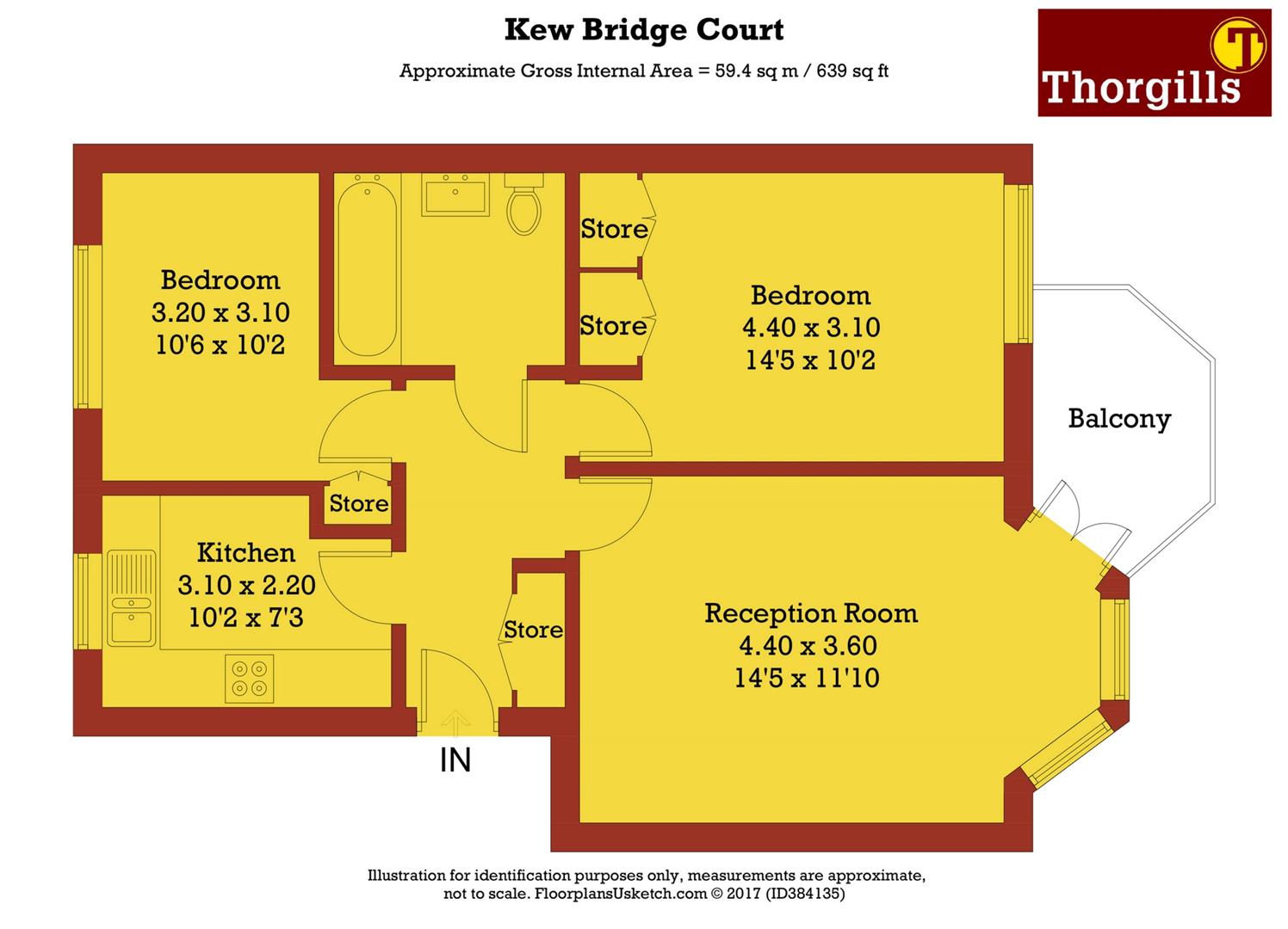 2 Bedrooms Flat to rent in Kew Bridge, Court, Chiswick, London W4