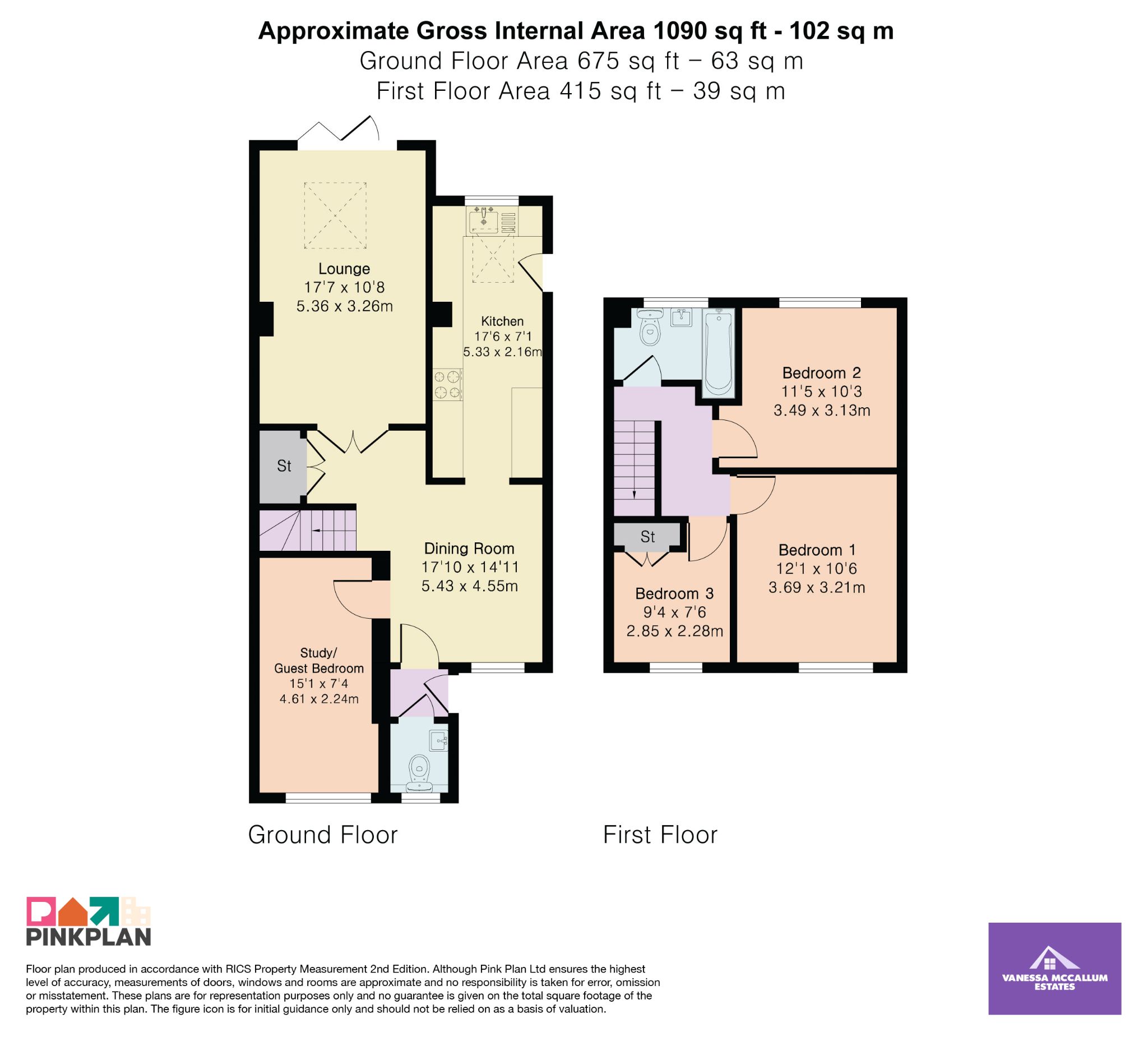 17 Booths Close, Welham Green floorplan