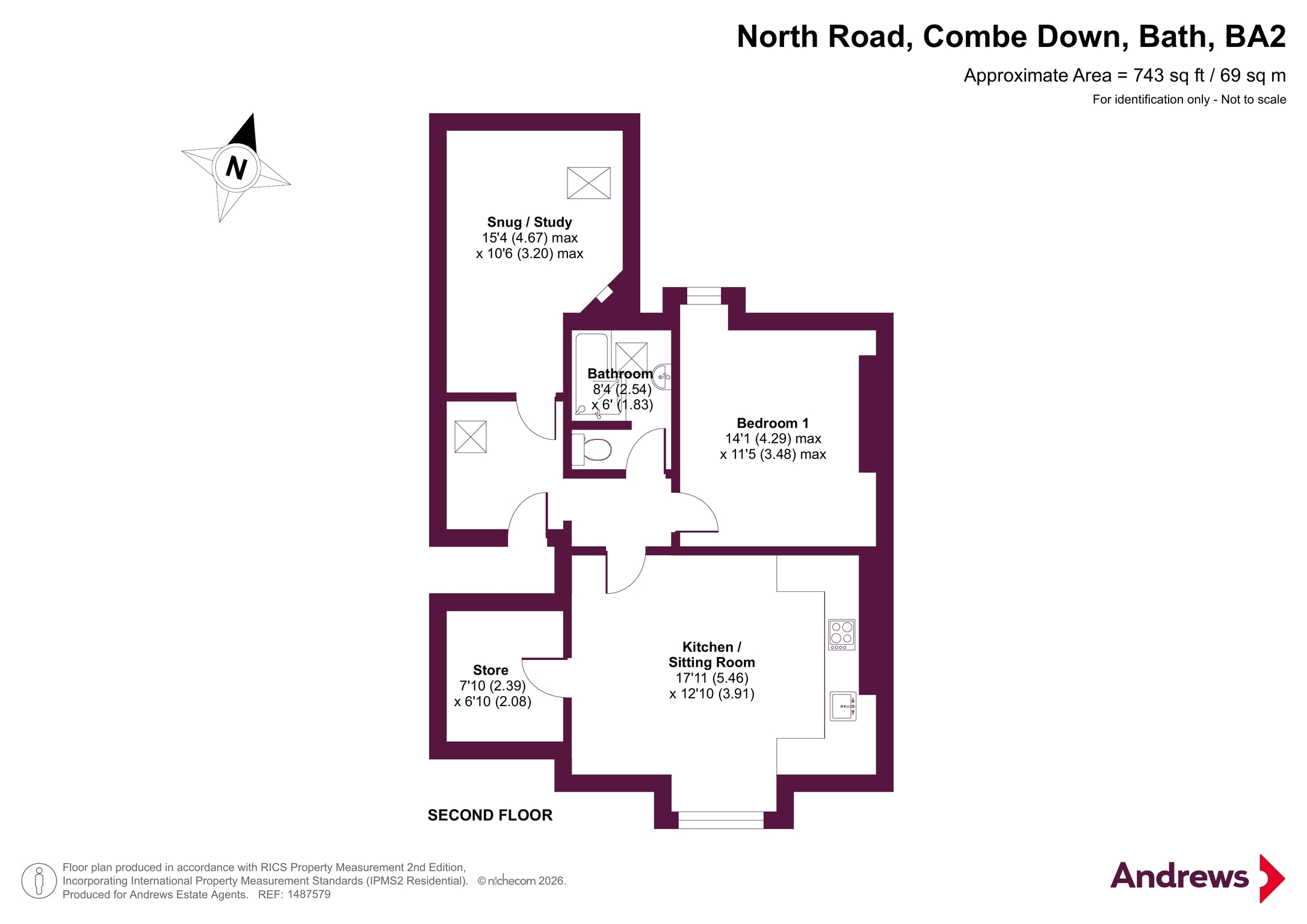 Flat 5, 59, North Road, Bath floorplan