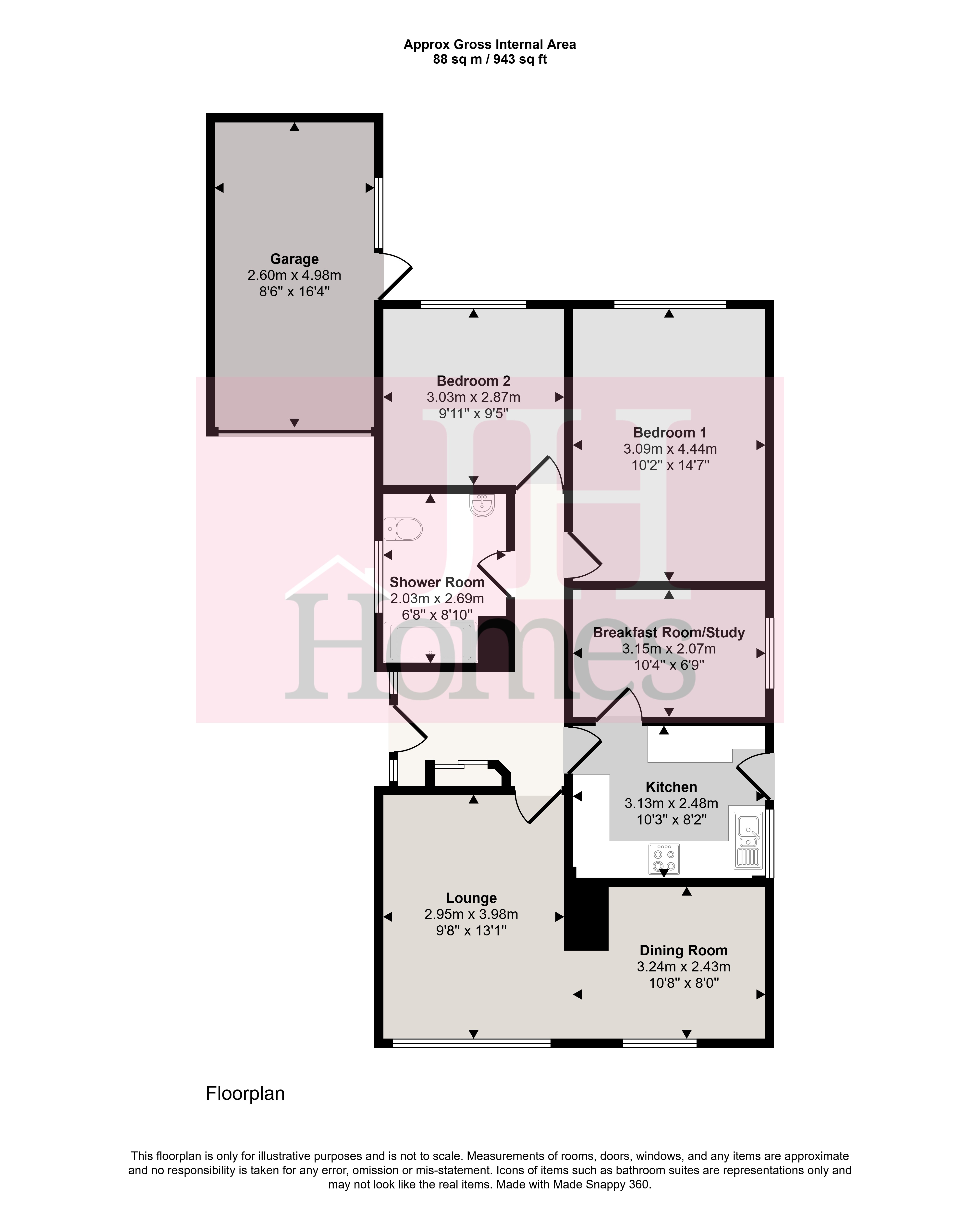 44, Bigland Drive, Ulverston floorplan