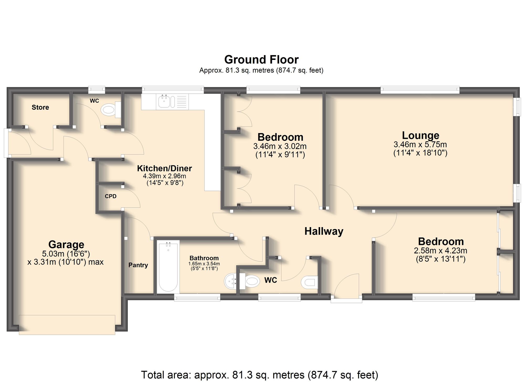 2 Hallamshire Close, Sheffield floorplan